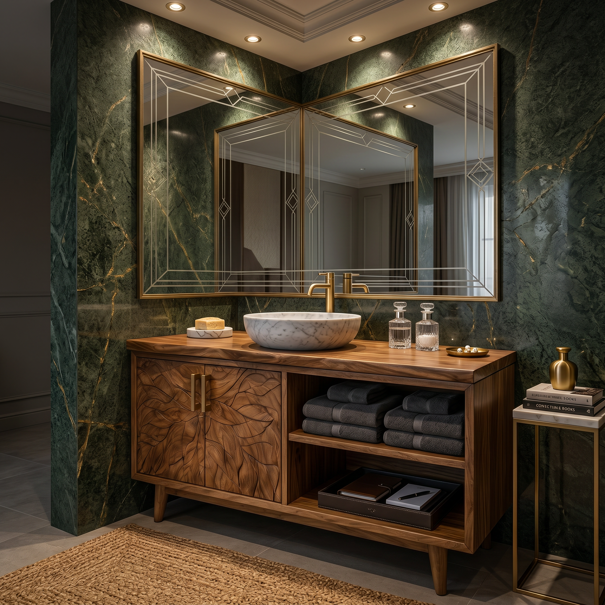 Organic Wood Vanity Cabinet For Garden Bathroom SILDTTRBRV160