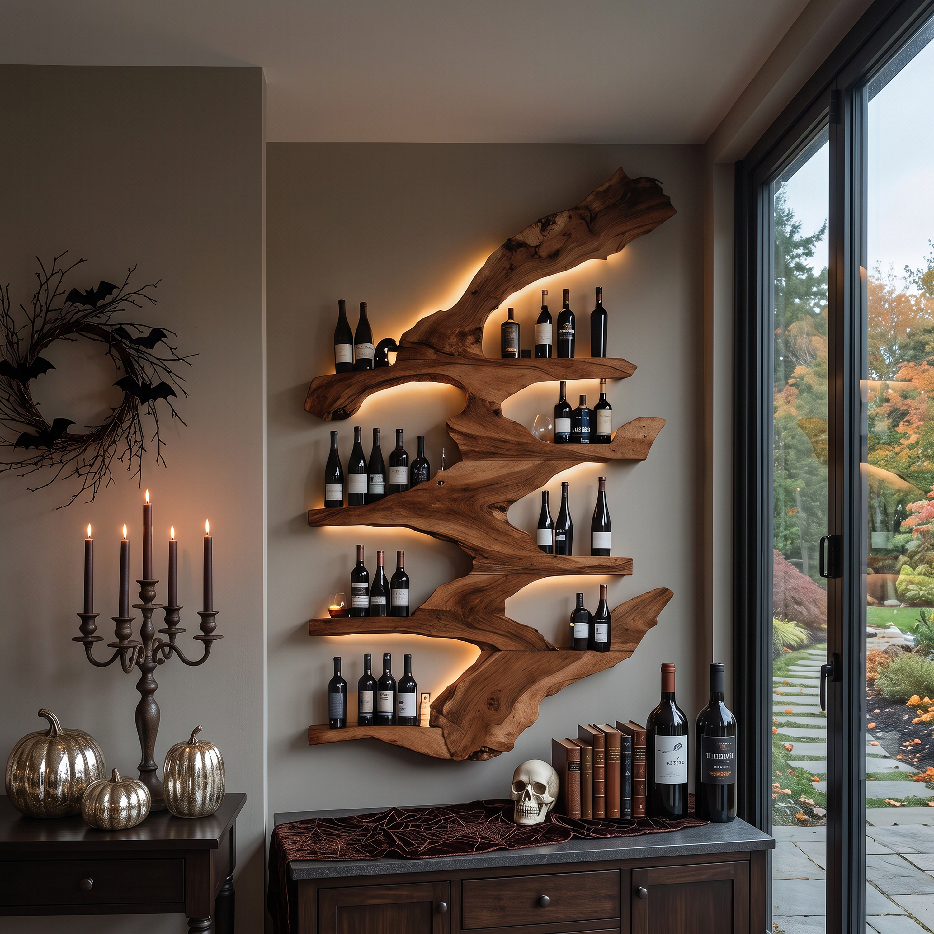 Modern Live Edge Wine Holder For Kitchen Halloween Furniture Ideas SILDTTRHWH003