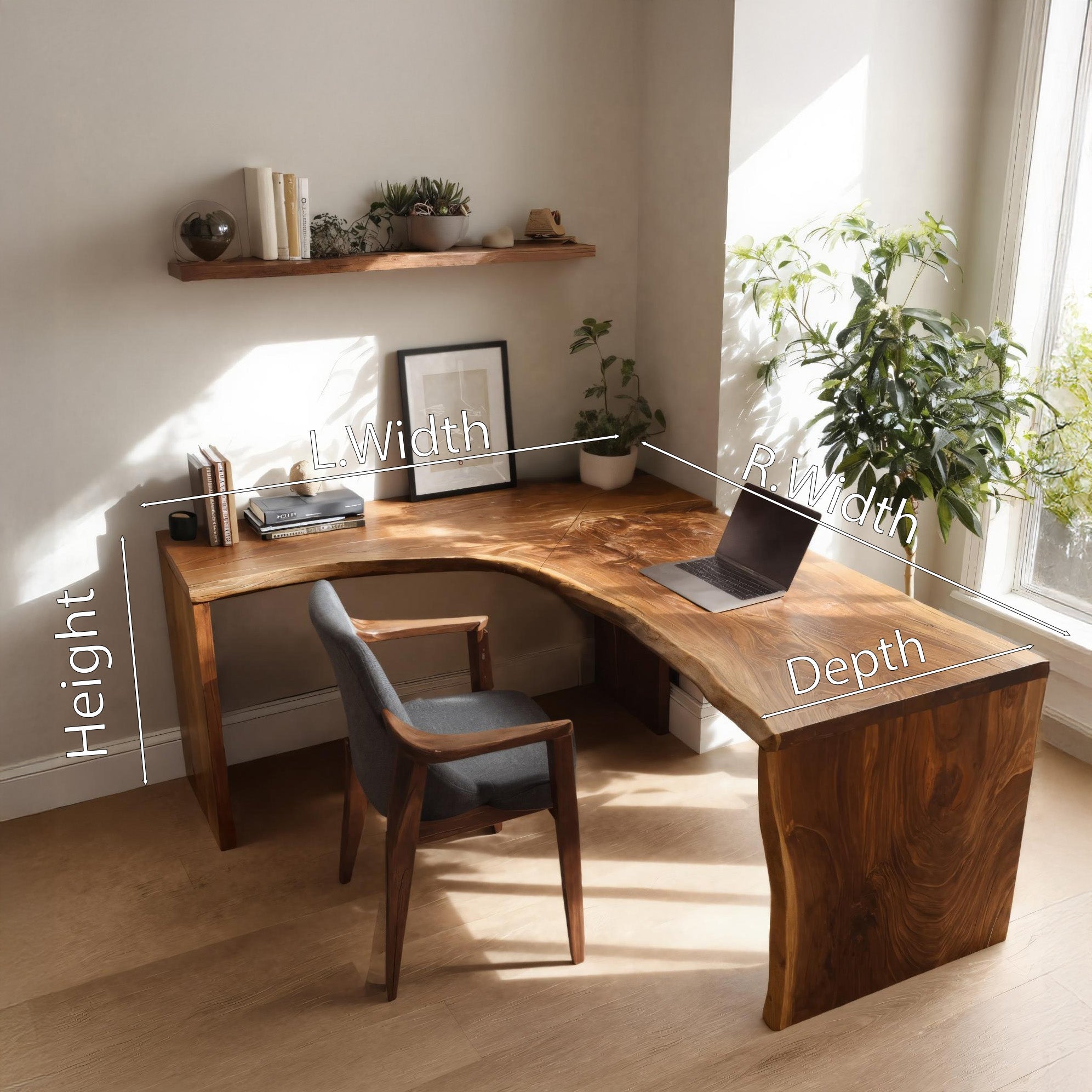 Modern Live Edge L Shaped Desk For Study Room SITHHNDE053