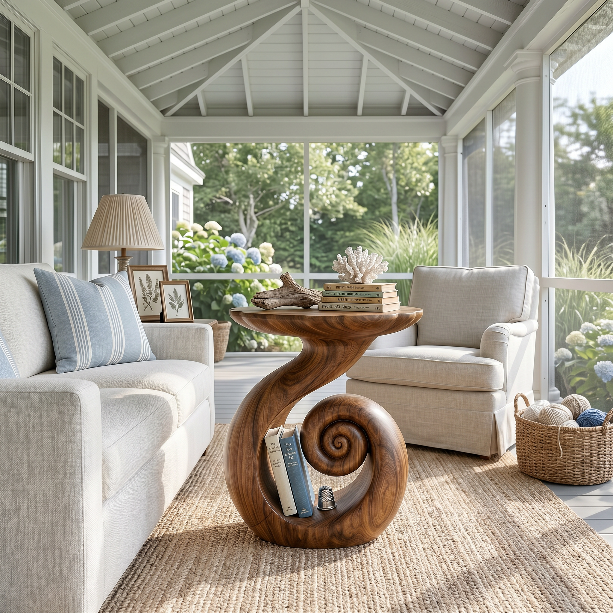 Organic Spiral Storage Side Table Resort Suite SILDTTRSTA021