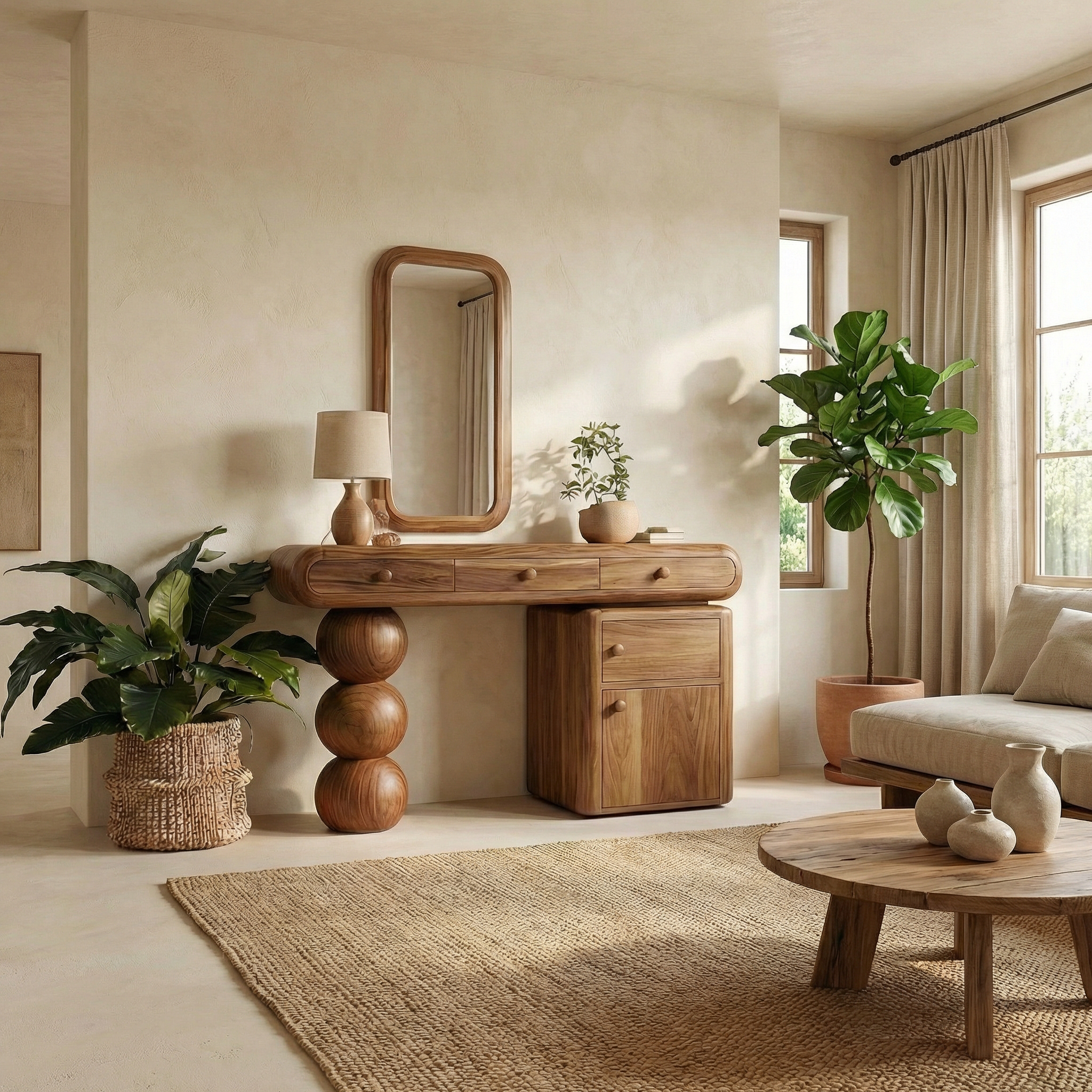 Contemporary Wooden Dressing Table Bedroom Or Vanity Area SINLSABDT048