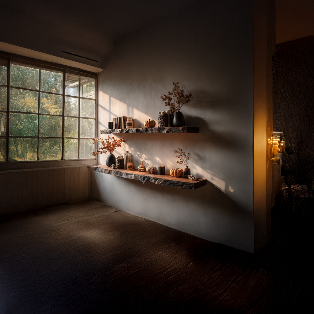 Rustic Floating Shelf Halloween Living Bedroom SINLSAFL100