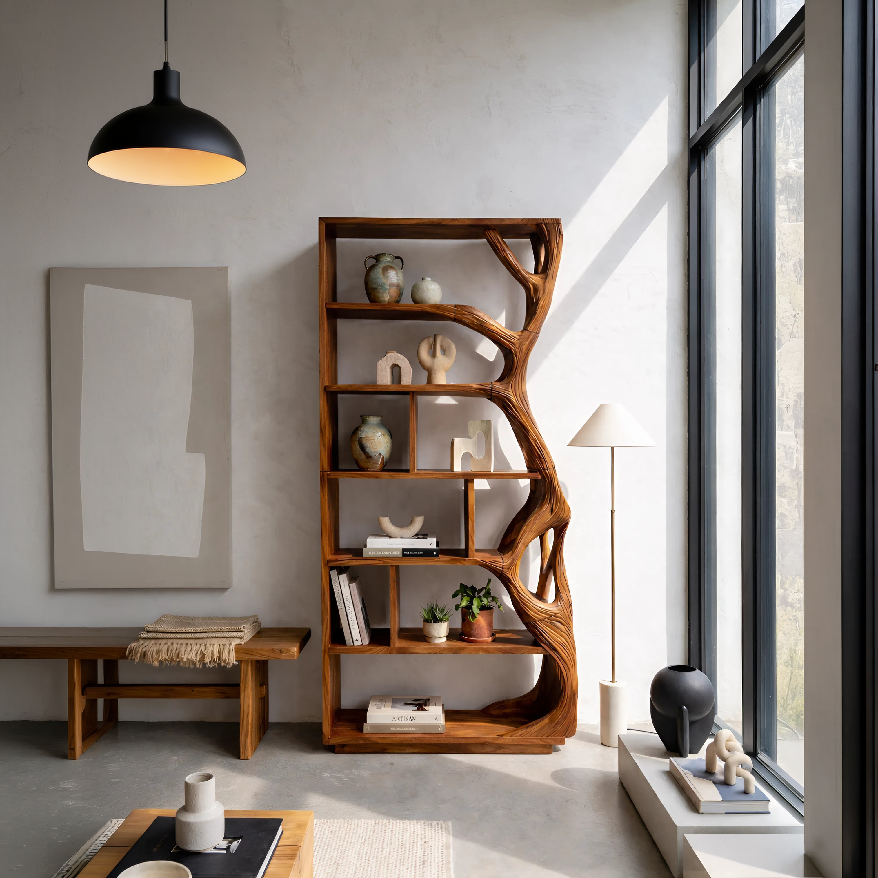 Contemporary Artistic Bookcase Storage Organizer For Office Space SILDTTNBS010