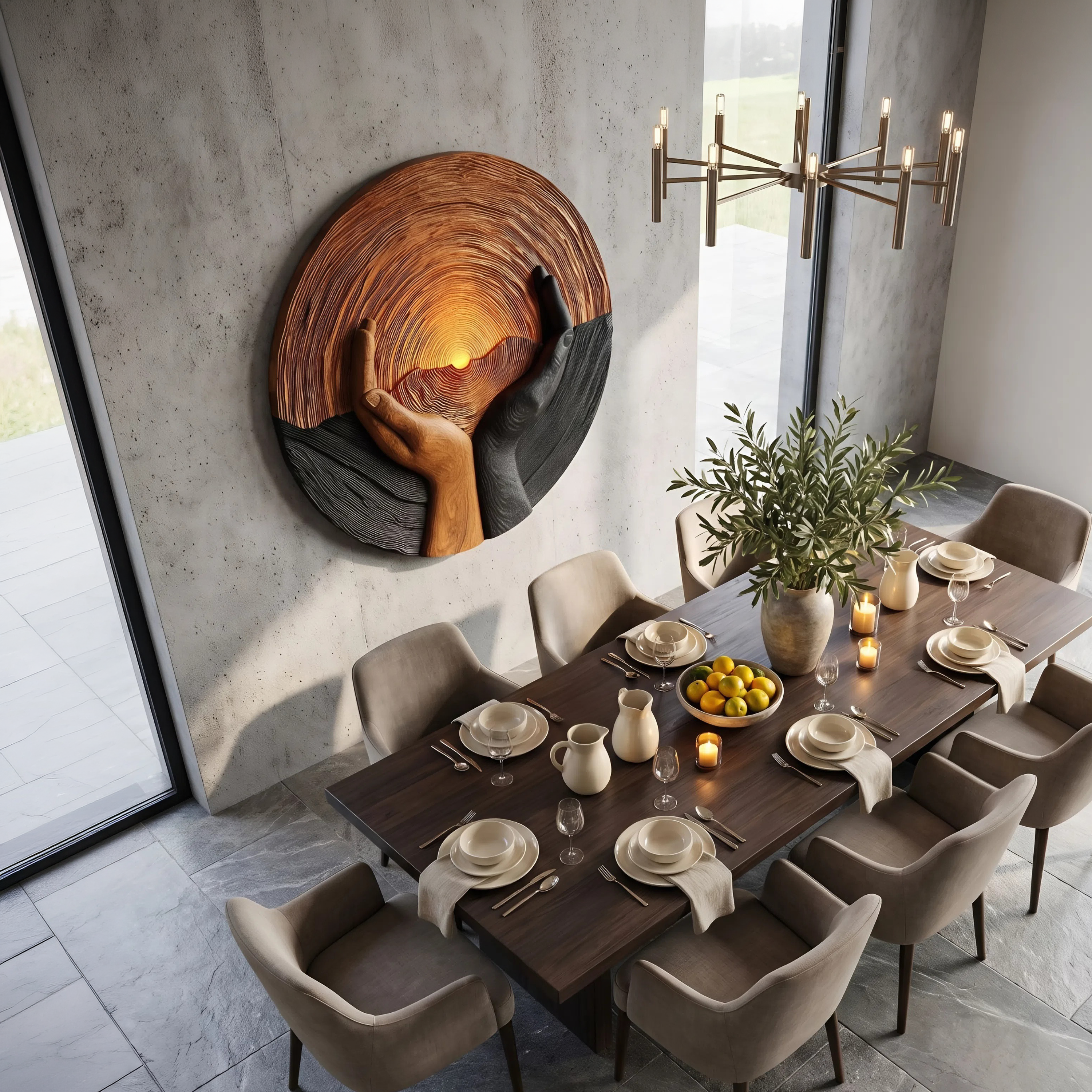 Handcrafted Wooden Wall Art Sculpture For Living Room Furniture SILDTTNWA020