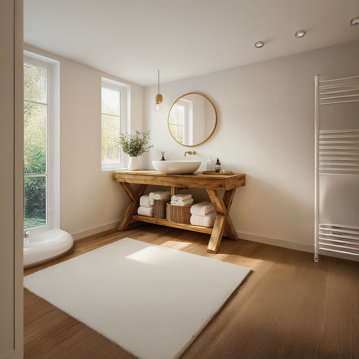 Rustic Bathroom Vanity Table Solid Wood Farmhouse Bathroom Decor SINLSABRV199