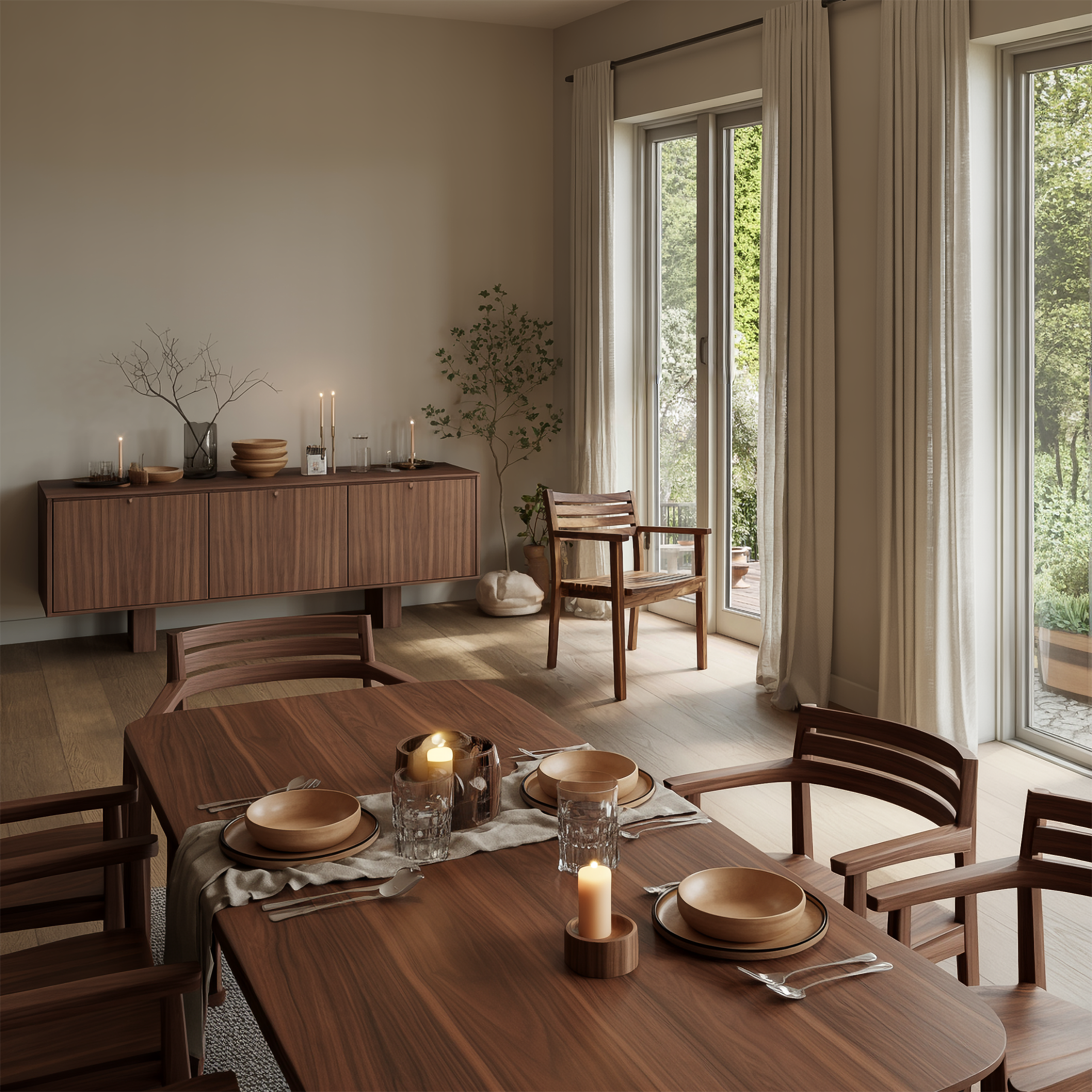 Scandinavian Wooden Dining Chair Dining Room SINLSAWC038