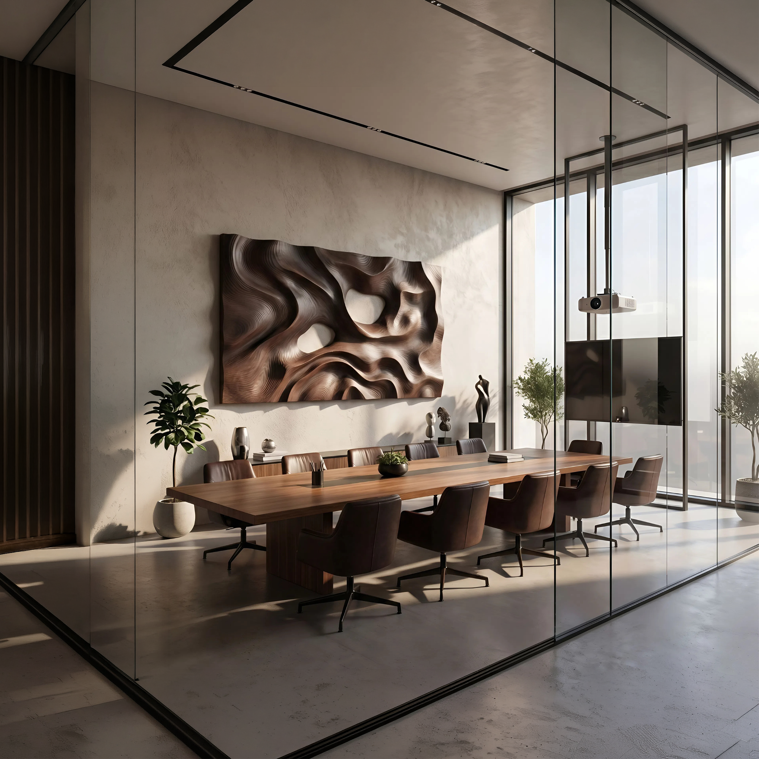 Contemporary Carved Wall Decor Panel For Living Room SILDTTNWA078