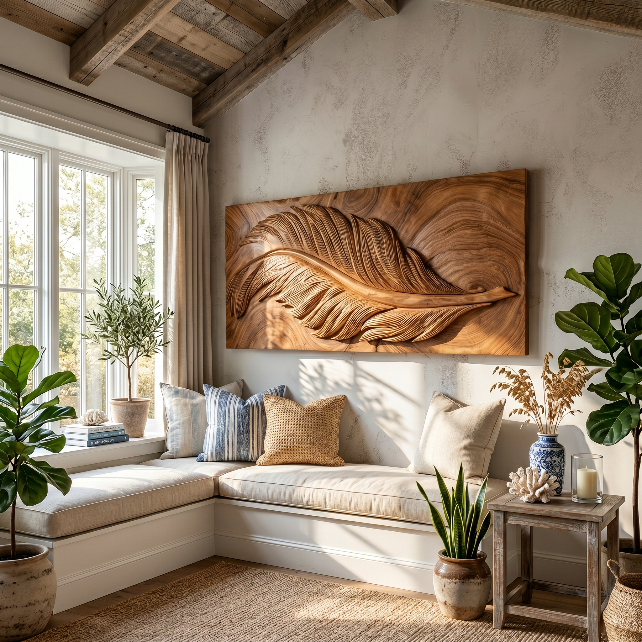 Luxury Wall Art With Feather Design For Dining Room SILDTTRWA135