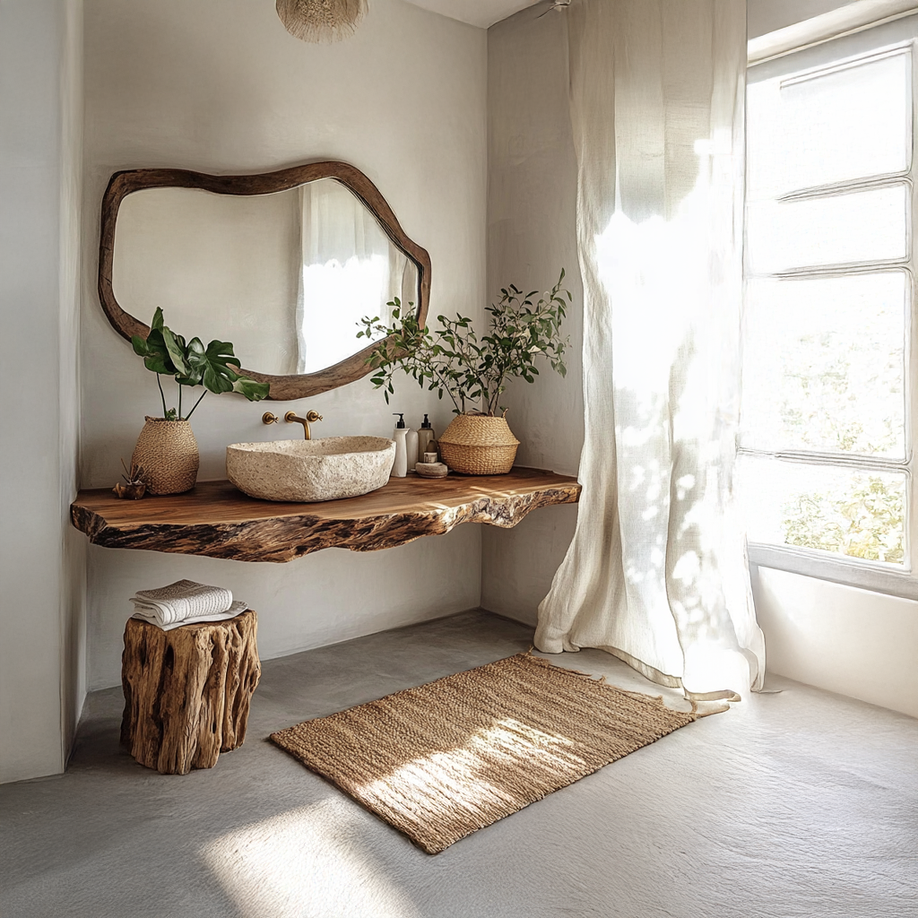 Rustic Wide Floating Shelf Vanity Bathroom SINLSABRV073