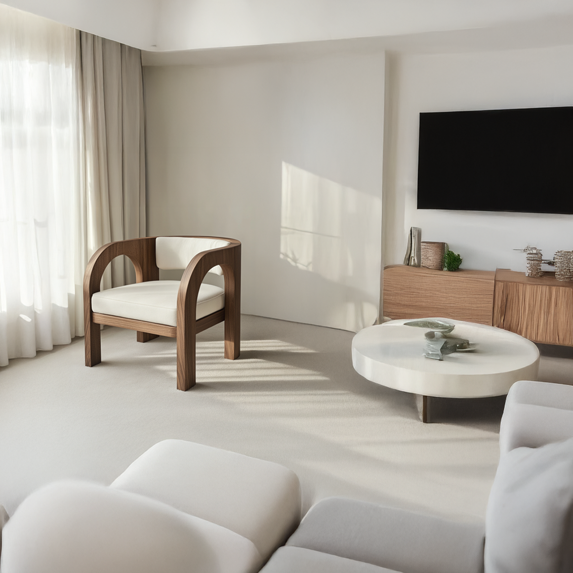 Organic Minimal Accent Chair Living Room Or Office SINLSAWC021