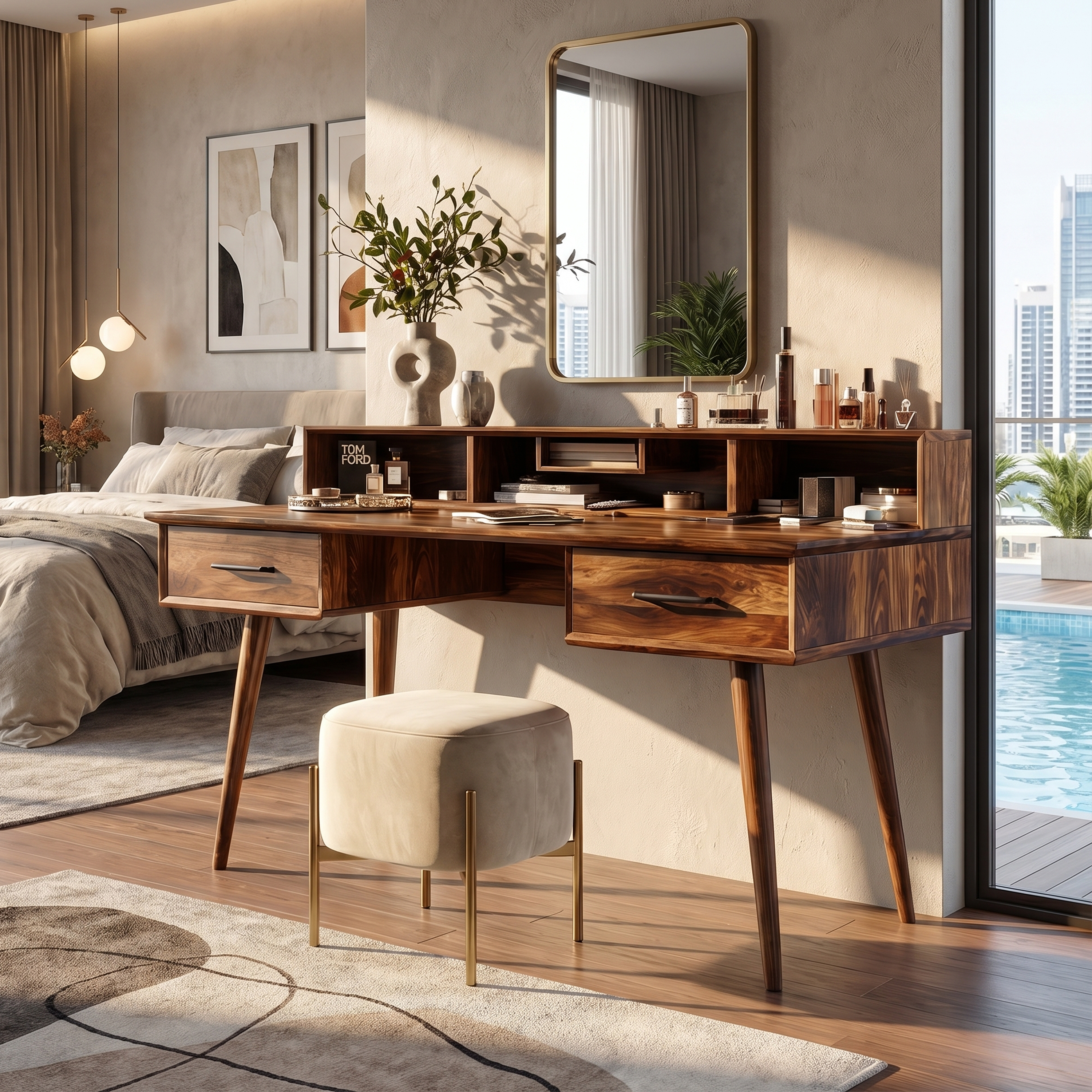 Elegant Vanity Table Bedroom Dressing Area Personal Beauty Space SILDTTRMV023
