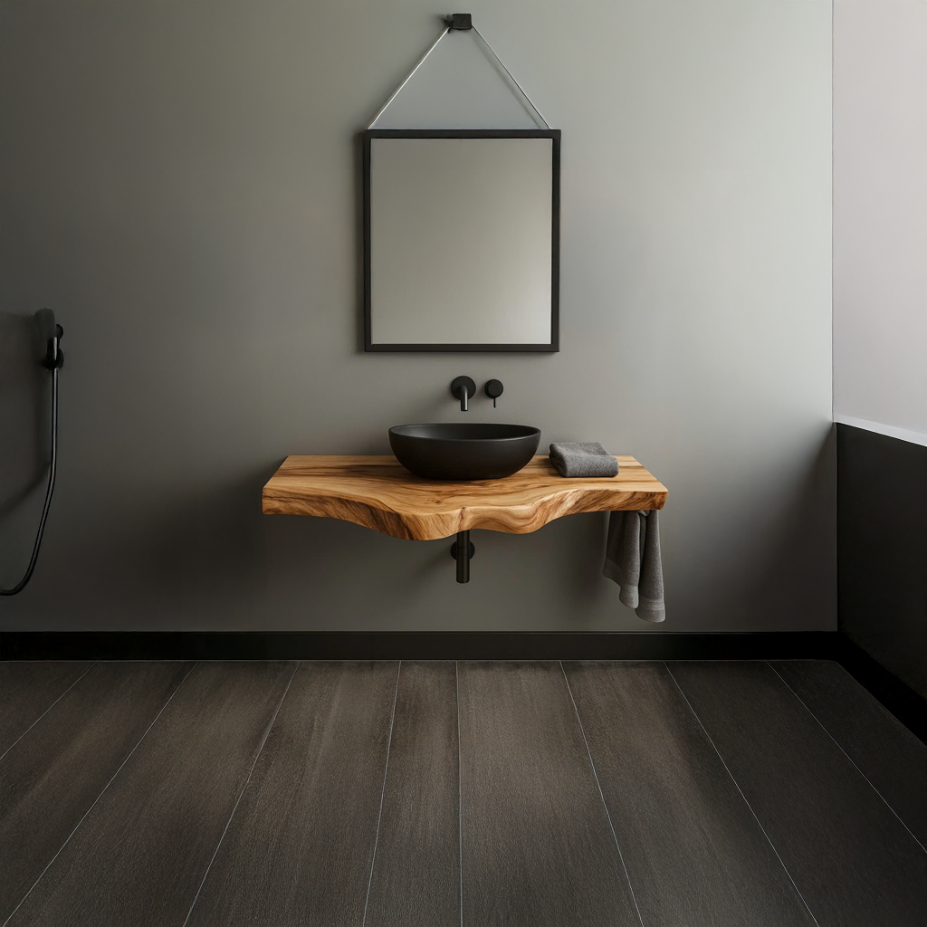 Rustic Floating Shelf Solid Wood Vanity Bathroom SINLSABRV096