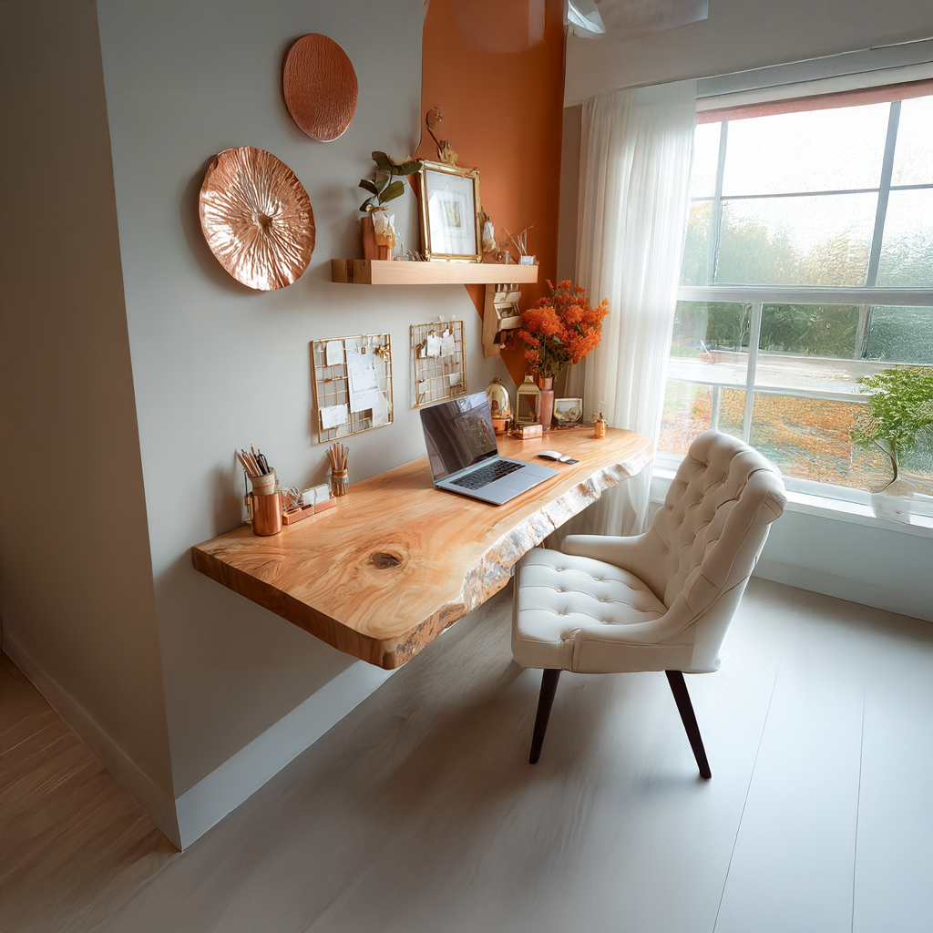 Rustic Floating Desk Living Home Office SINLSAFL090