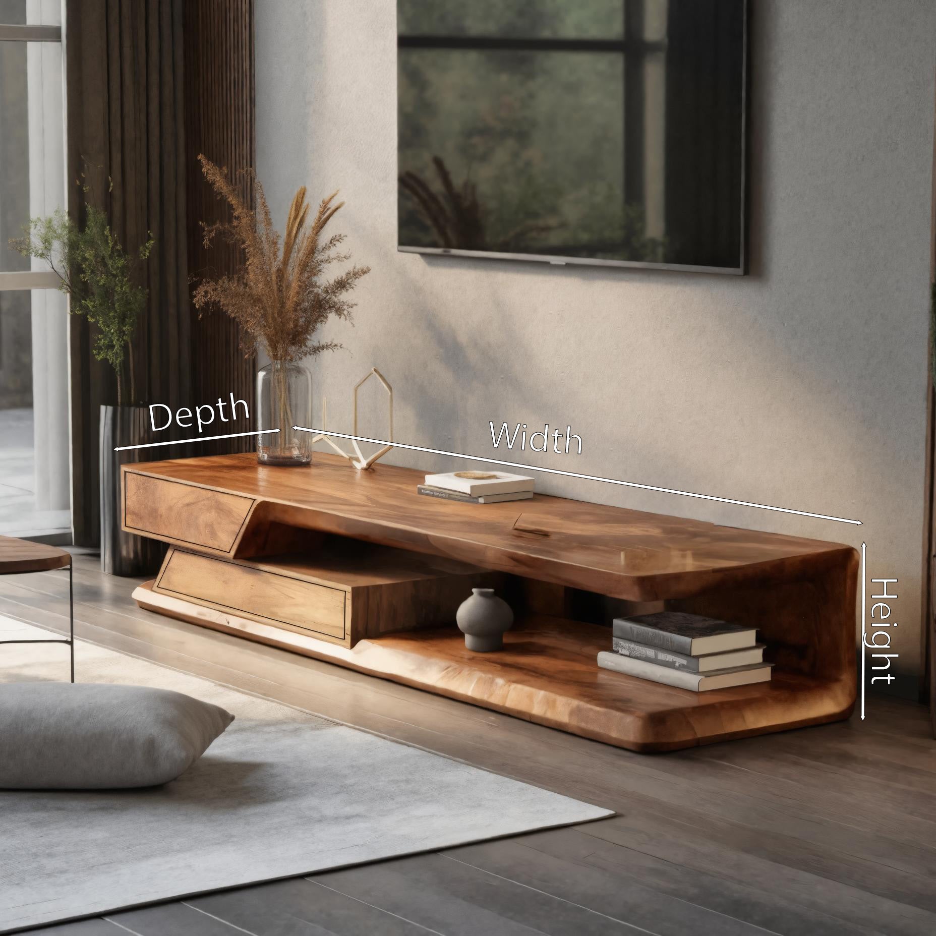 Modern TV Stand With Storage Shelves For Living Room SITHHNTVC012