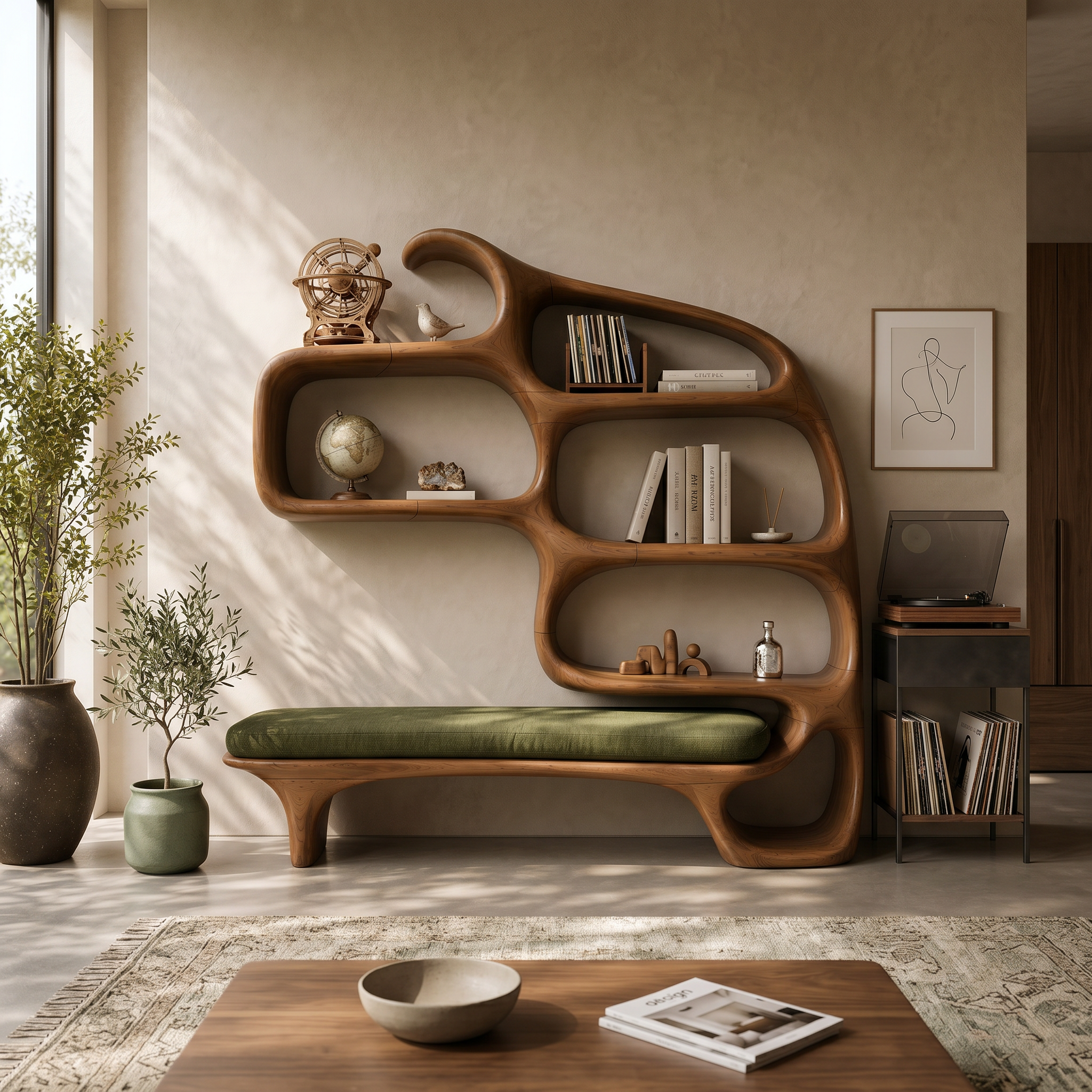 Modern Sculptural Bookshelf For Stylish Reading Space SILDTTNBS052