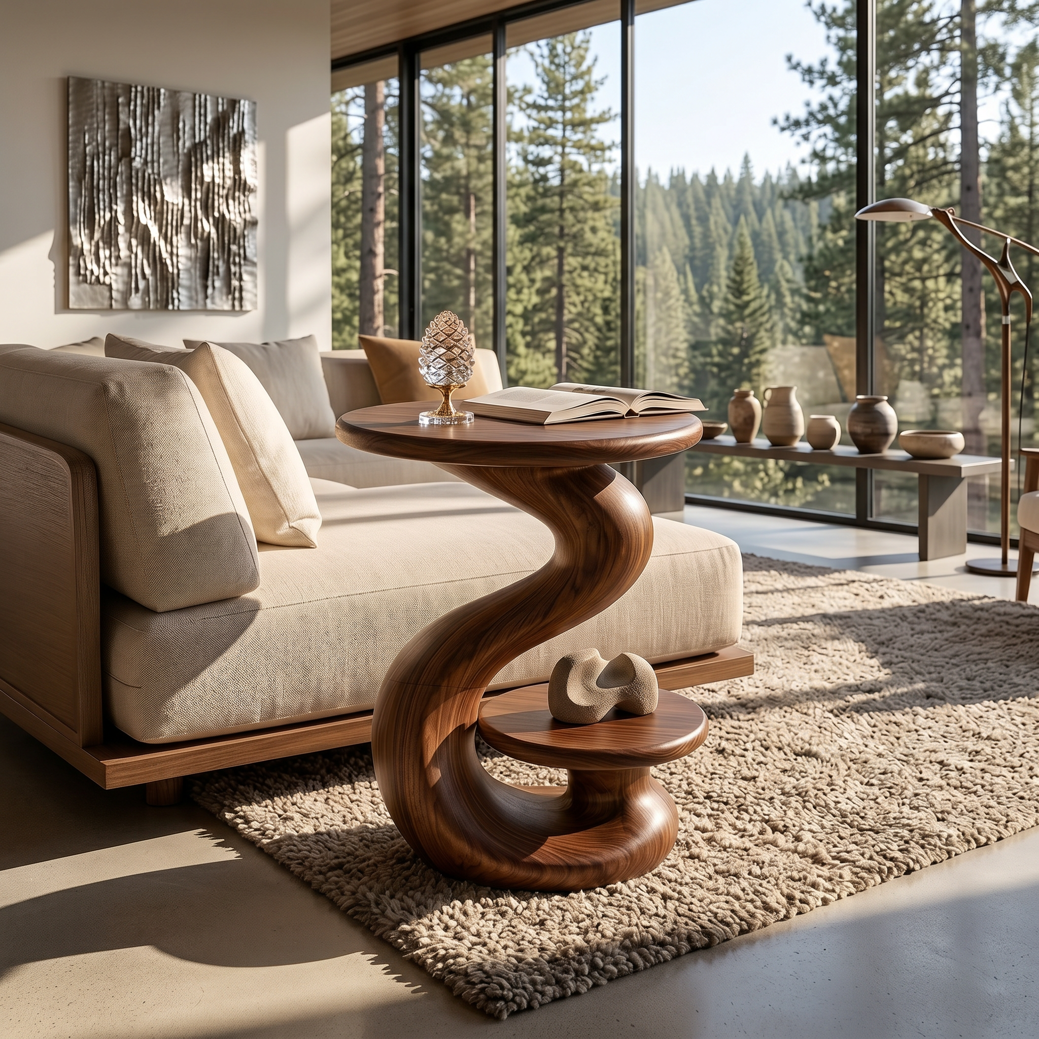 Organic Sculptural Side Table Luxury Garden Retreat SILDTTRSTA031