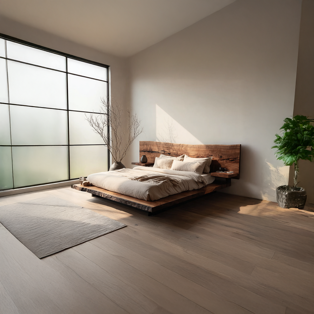 Rustic Wooden Bedframe Farmhouse Bedroom SINLSAWB028