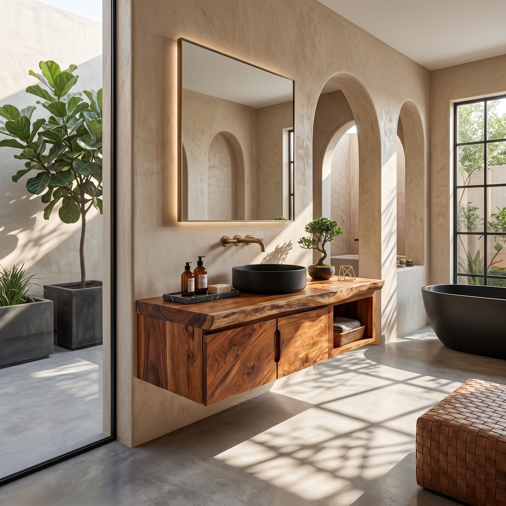 Organic Storage Bathroom Cabinet Modern Ensuite SILDTTRBRV185
