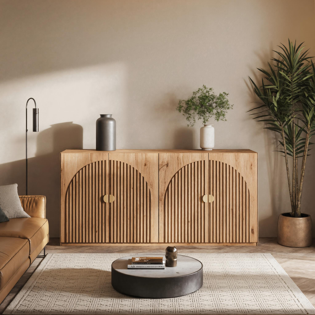 Modern Sideboard With Fluted Arch For Living Room Or Dining Room SITHTTSD004