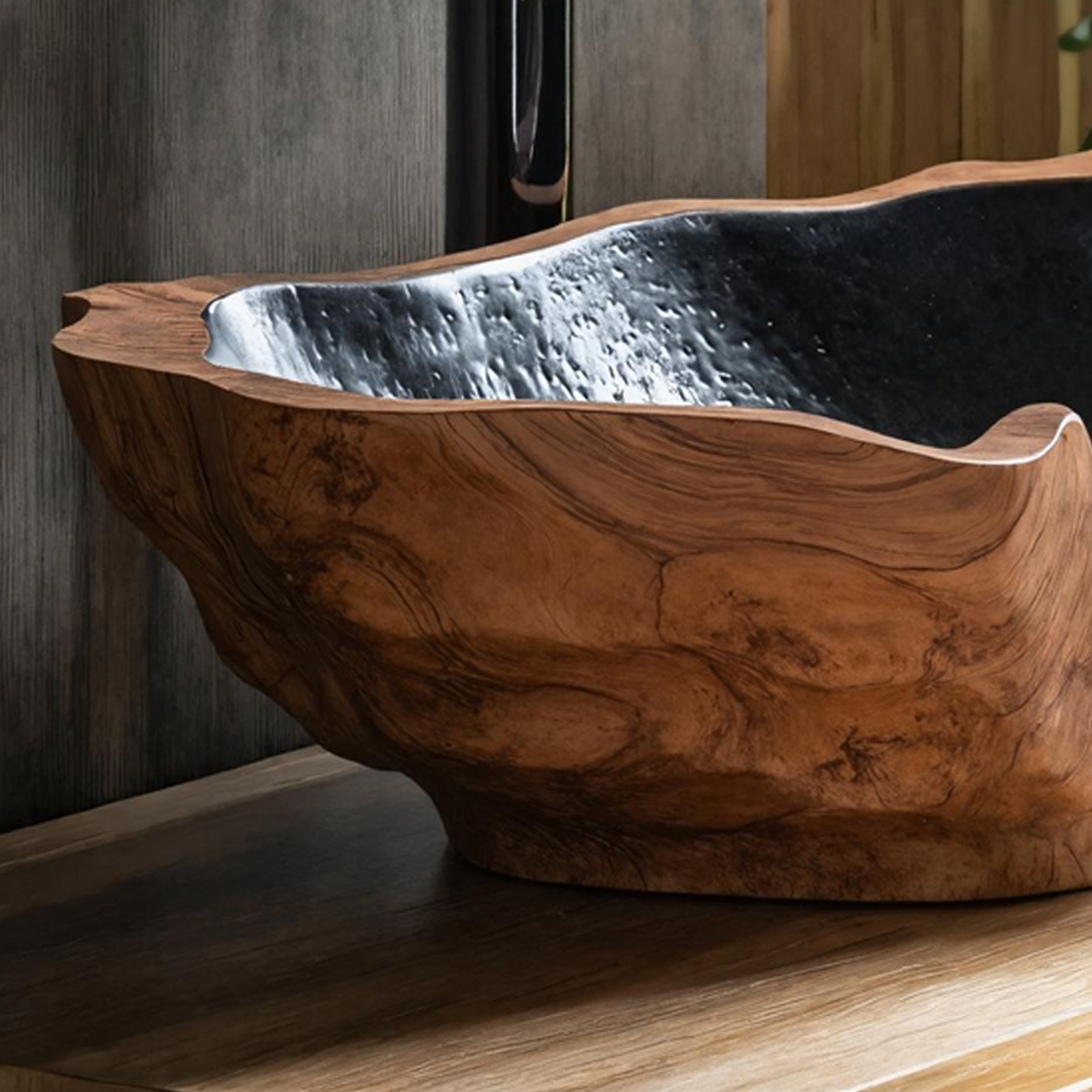 Mid Century Solid Wood Sink For Elegant Bathroom Setup SILDTTNVS006