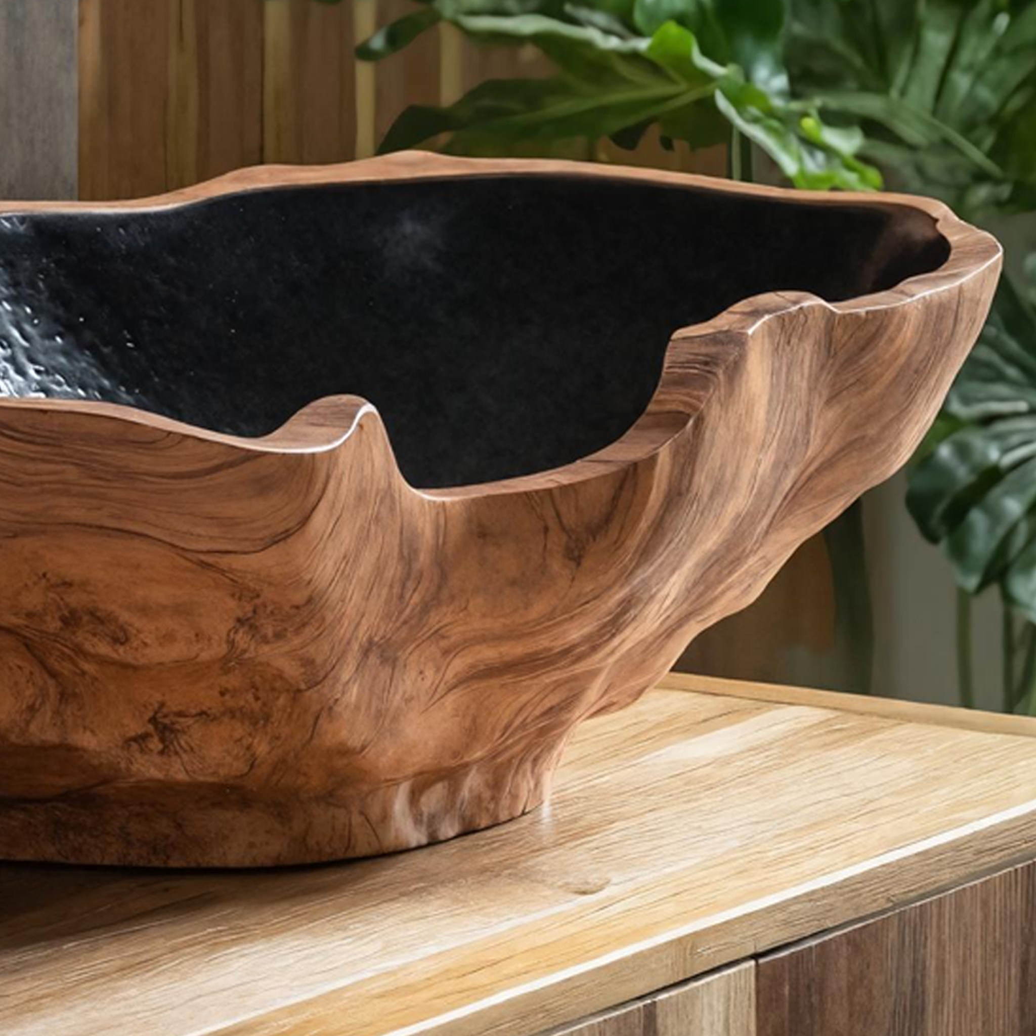 Mid Century Solid Wood Sink For Elegant Bathroom Setup SILDTTNVS006