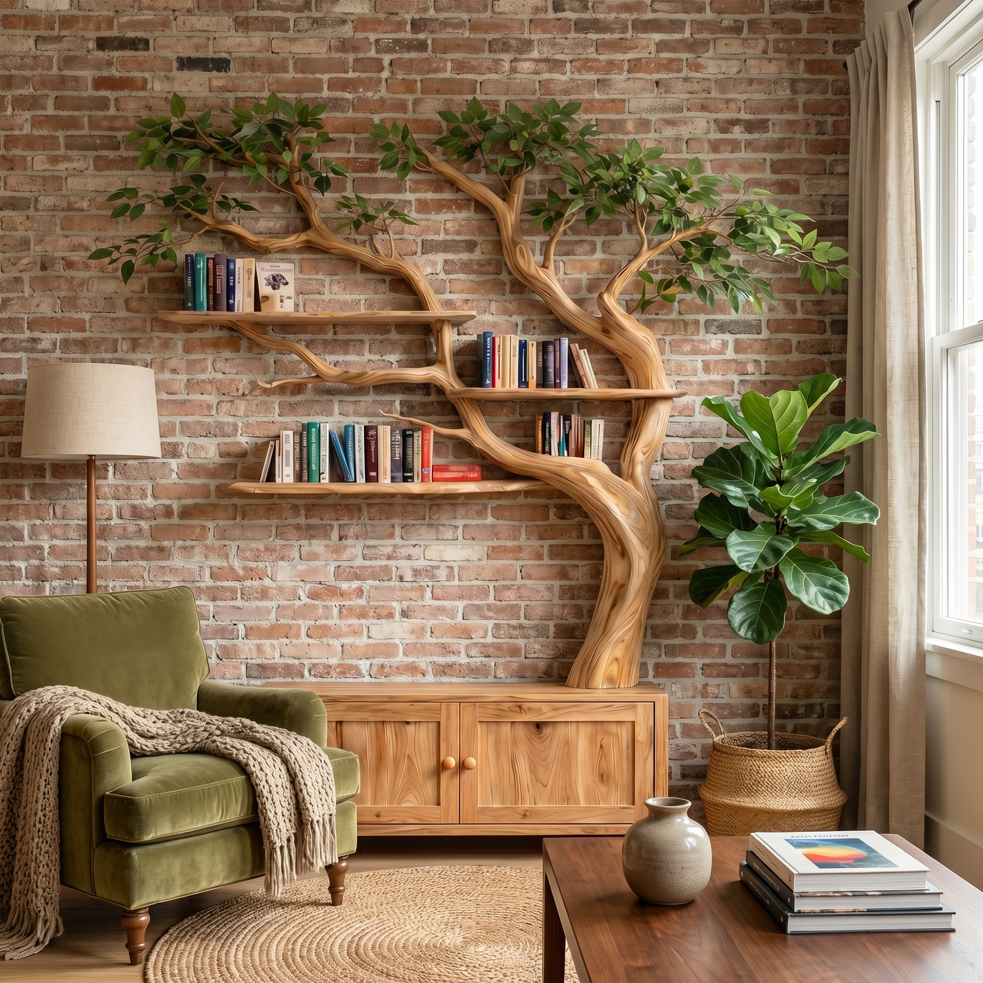 Sculptural Tree Bookcase With Storage For Living Room And Reading Room SINLKITB723