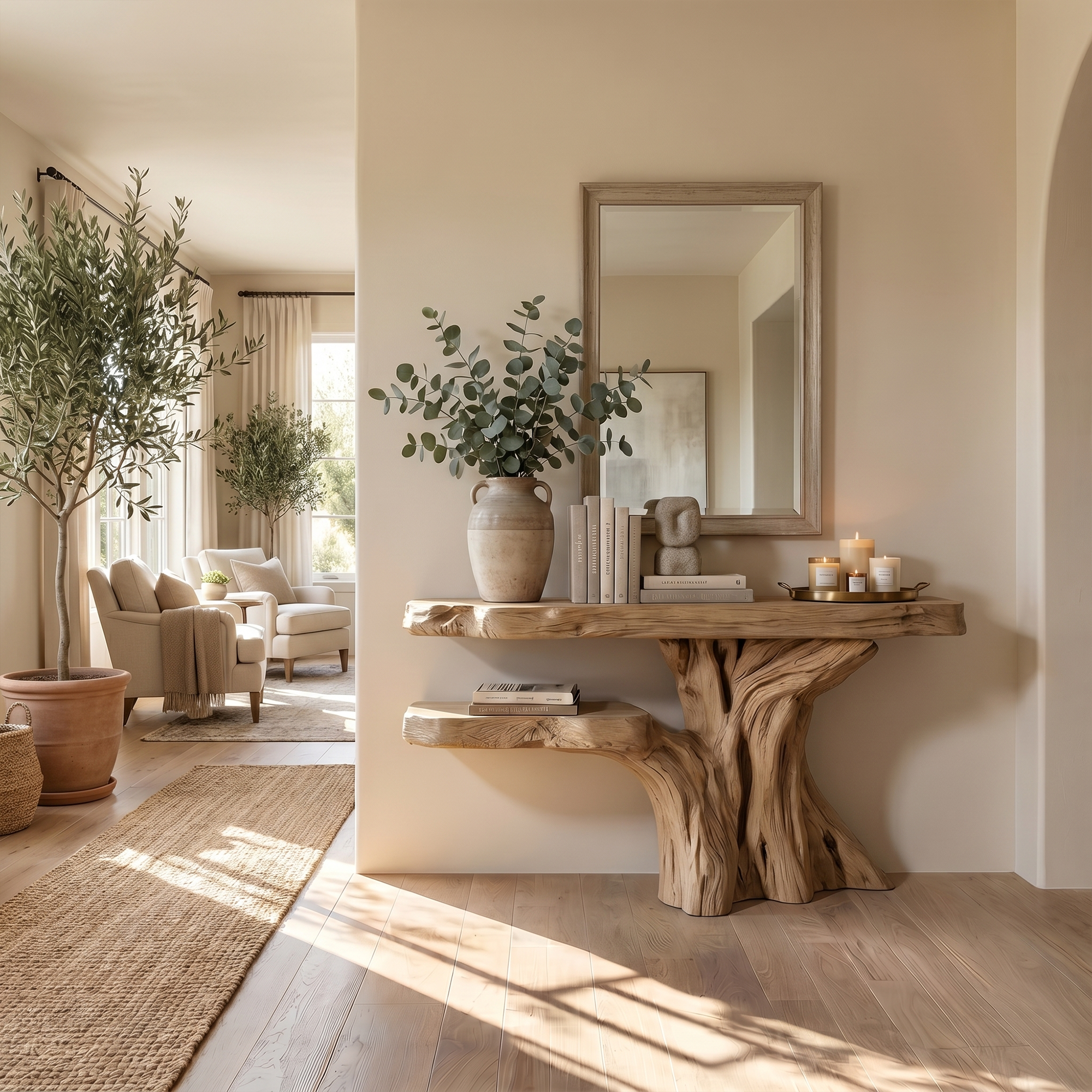 Minimalist Sculptural Console Table For Entryway And Living Room SINLKICS571