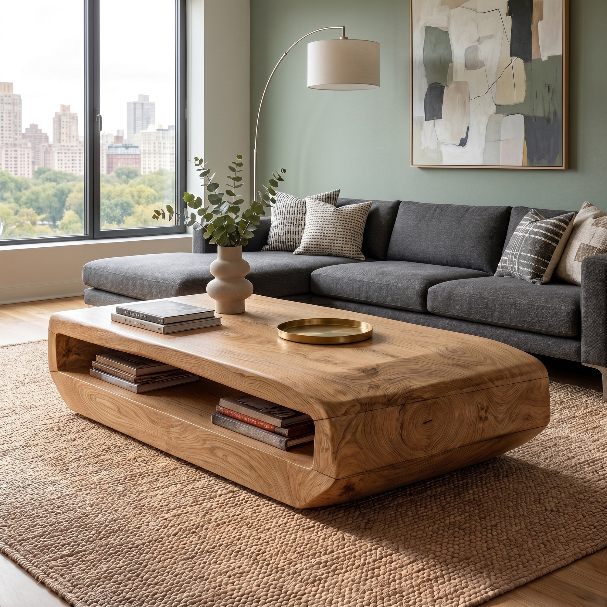 Rustic Natural Wood Coffee Table With Storage For Living Room And Lounge SINLKICF365