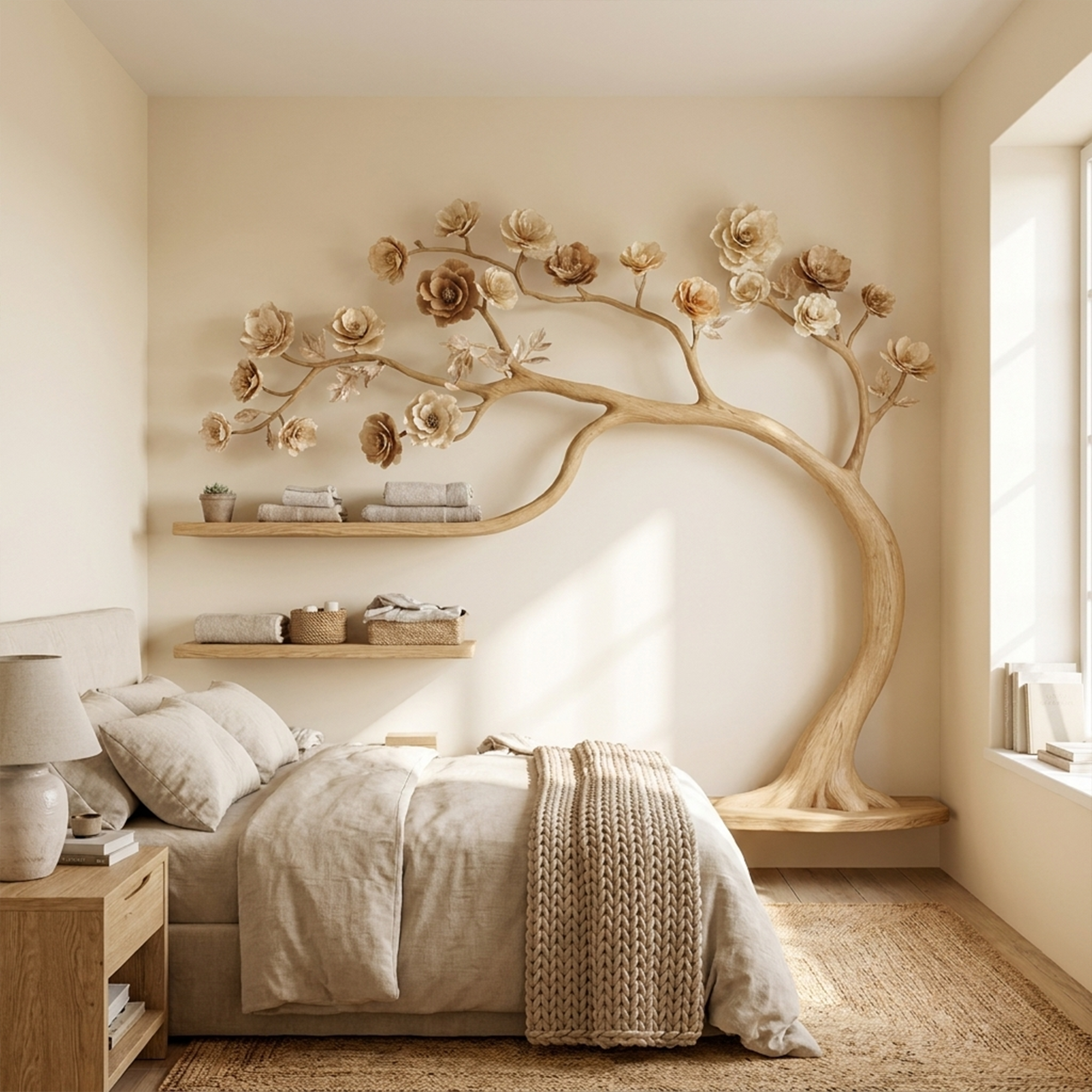 Rustic Tree Wardrobe Solid Wood Handcrafted Bedroom Storage SINLKITCR065
