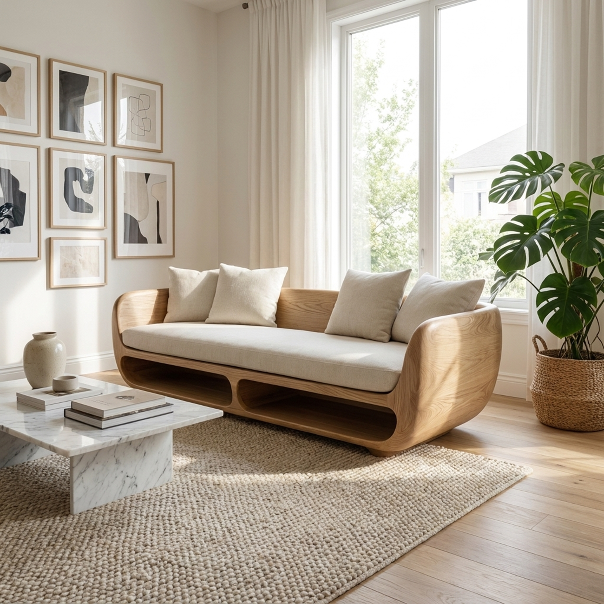 Rustic Sculptural Sofa Christmas Holiday Living Room Decor SINLKIWC027