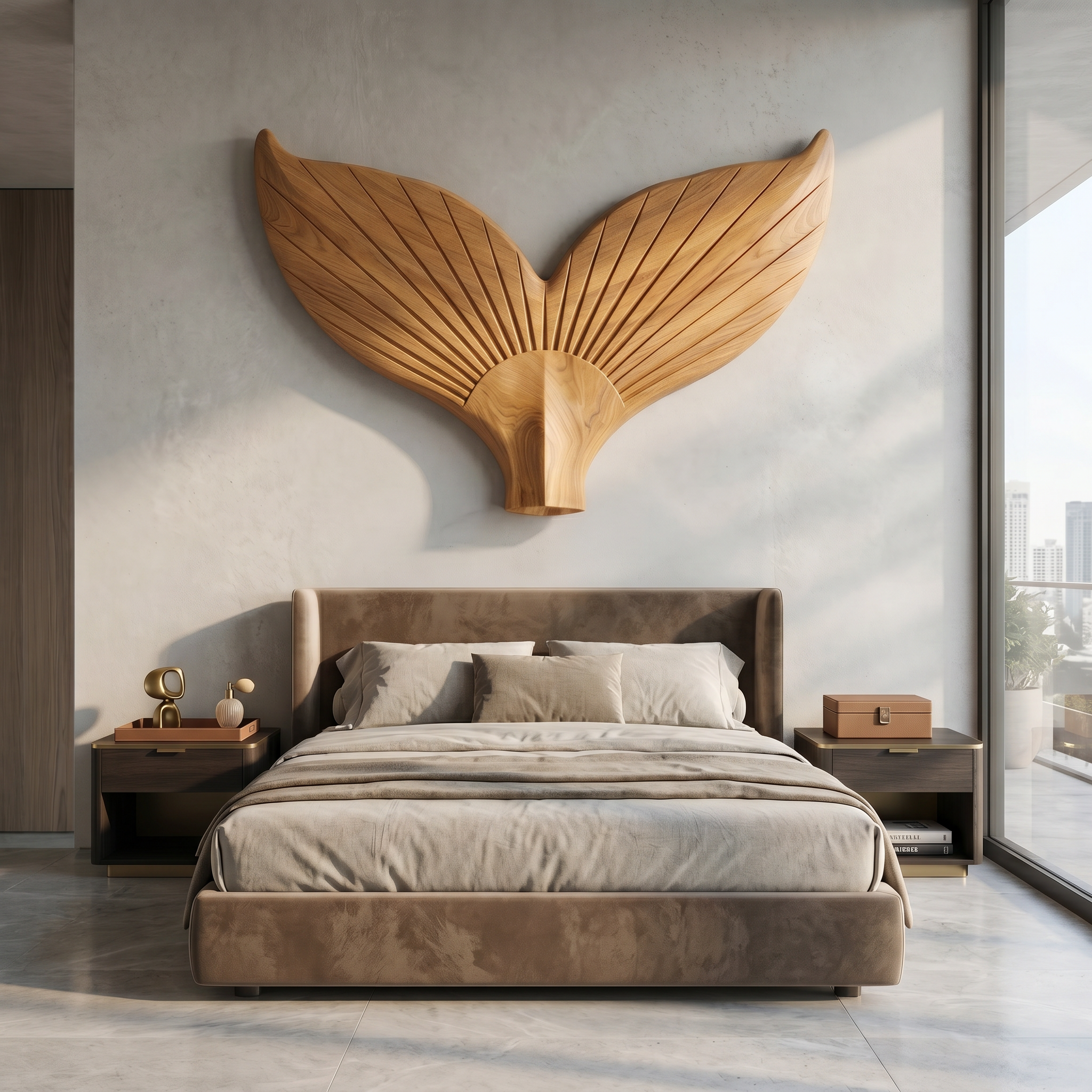 Angel Wings Wooden Wall Sculpture For Living Room And Entryway SINLSAWD092