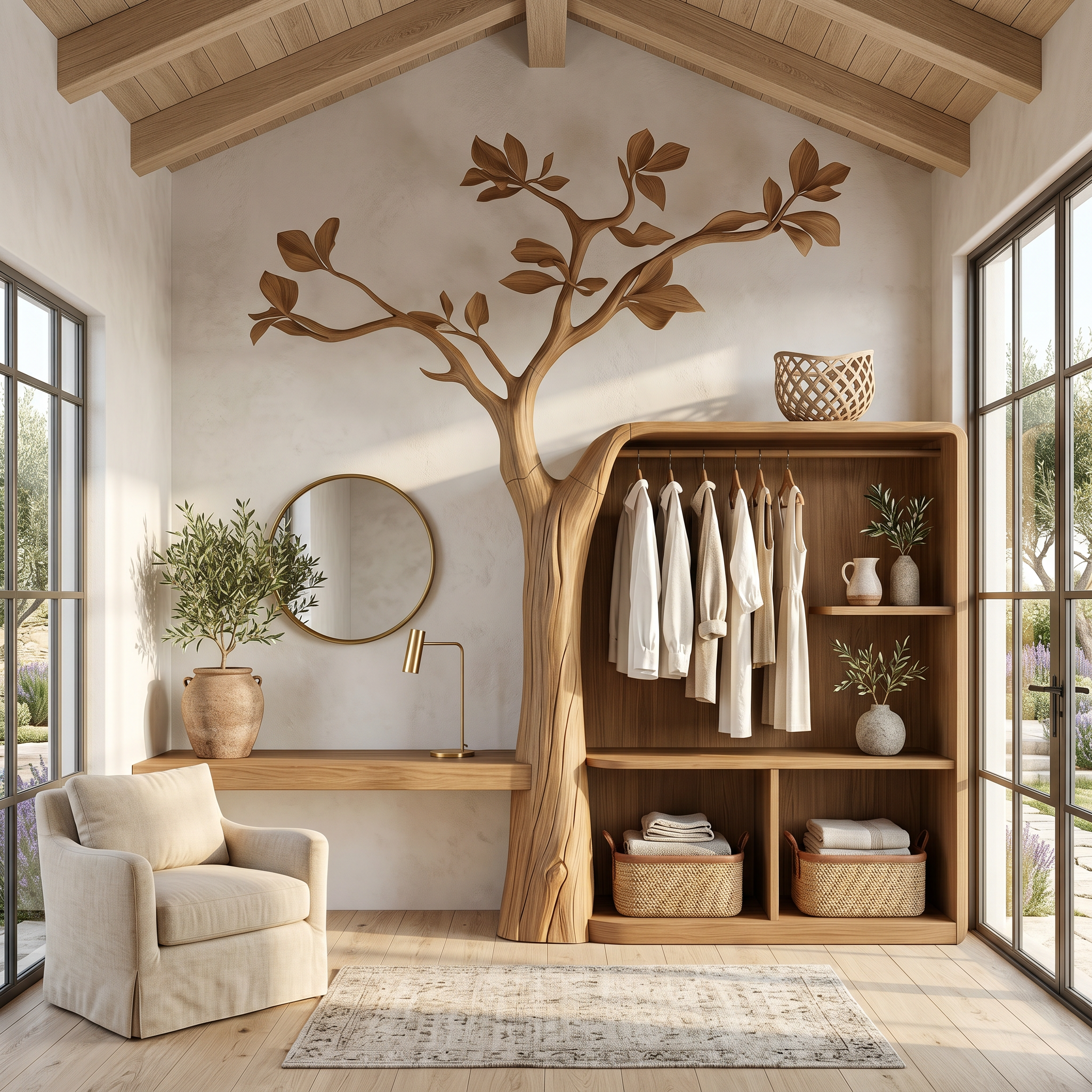 Organic Modern Hanging Clothes Rack Tree Coat Rack Bedroom And Dressing Room SINLSATCR108