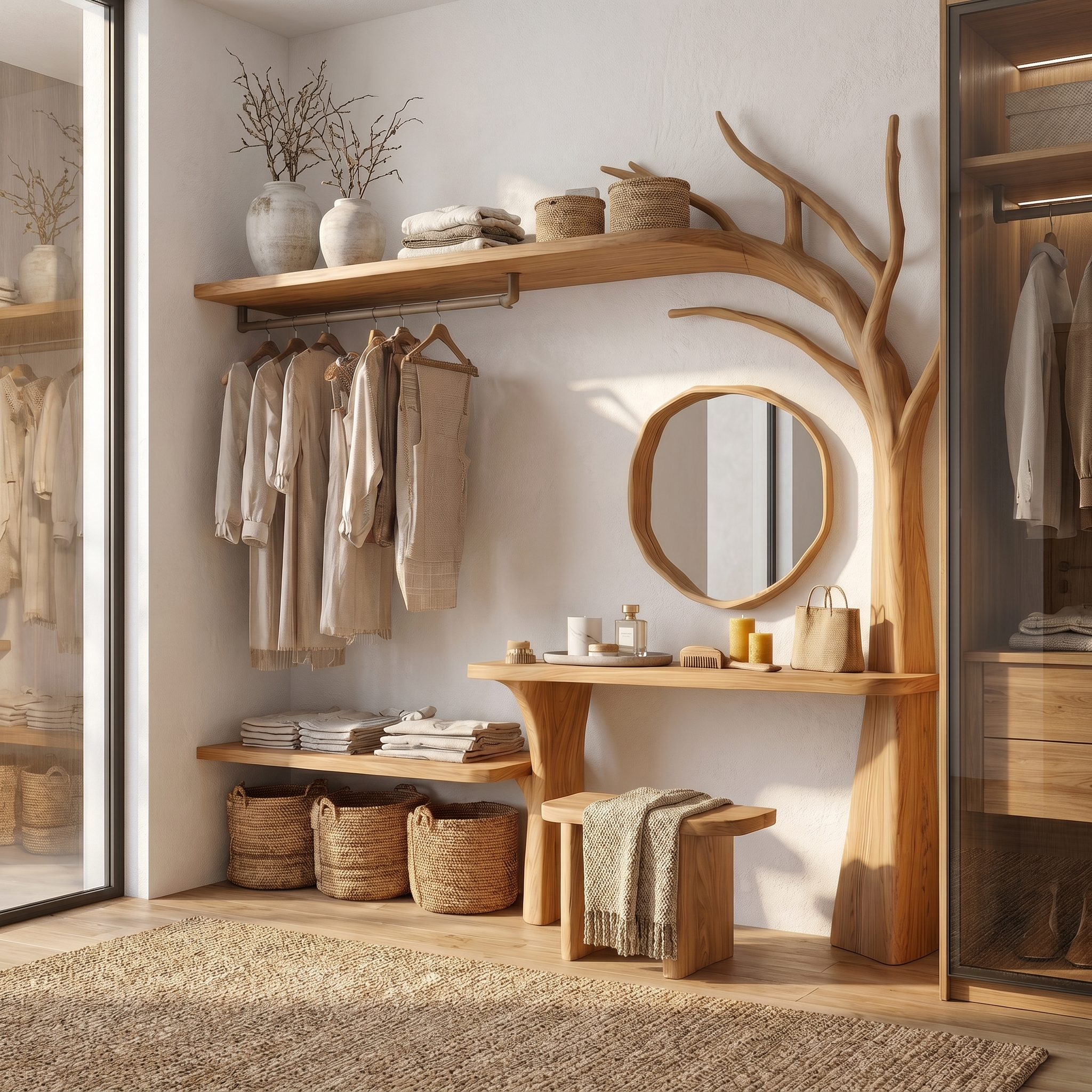 Organic Tree Coat Rack Wardrobe Vanity Bedroom And Dressing Room SINLSATCR115