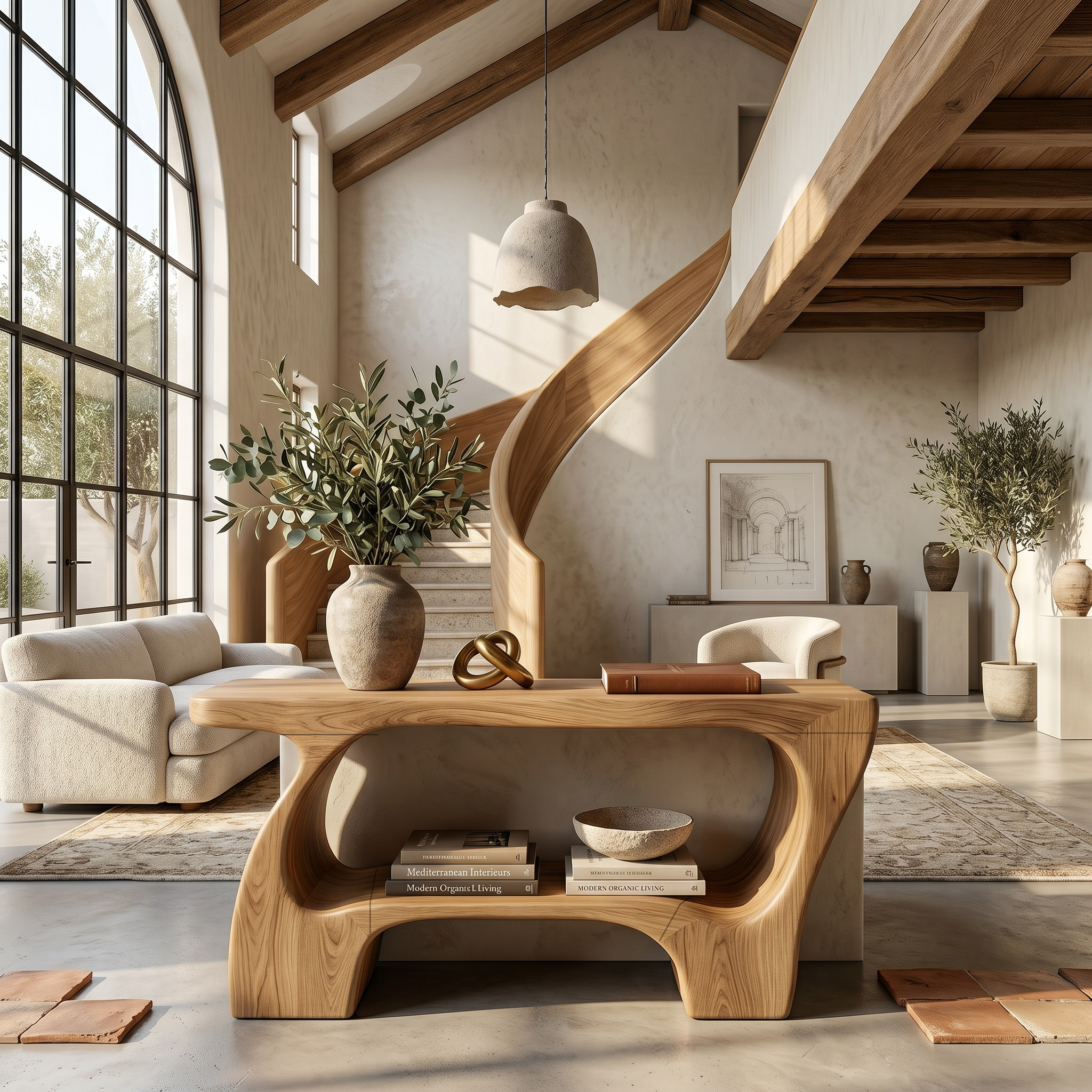 Contemporary Console Table With Artistic Open Structure For Living Room SINLSACS643