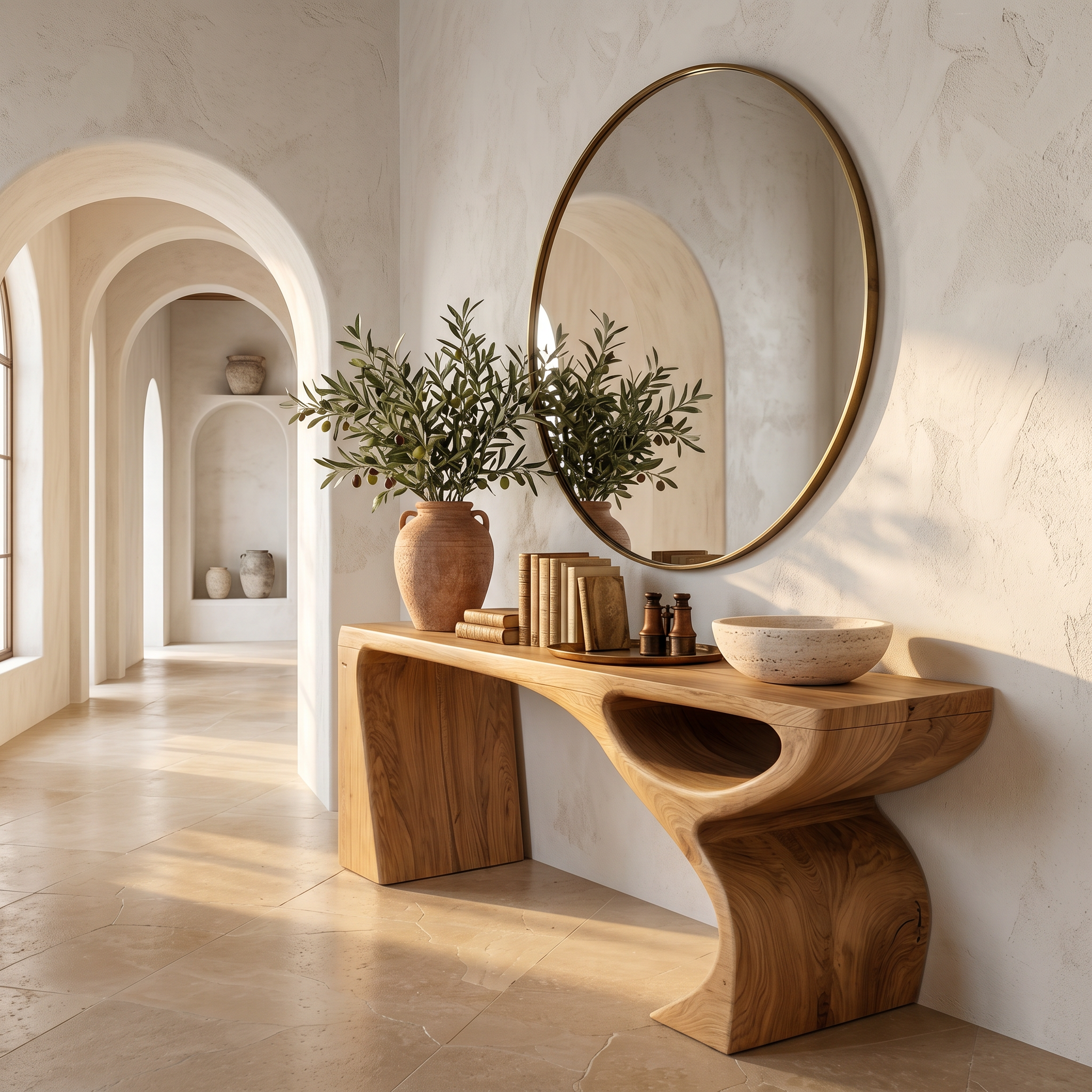 Contemporary Console Table With Fluid Open Structure For Entryway SINLSACS645