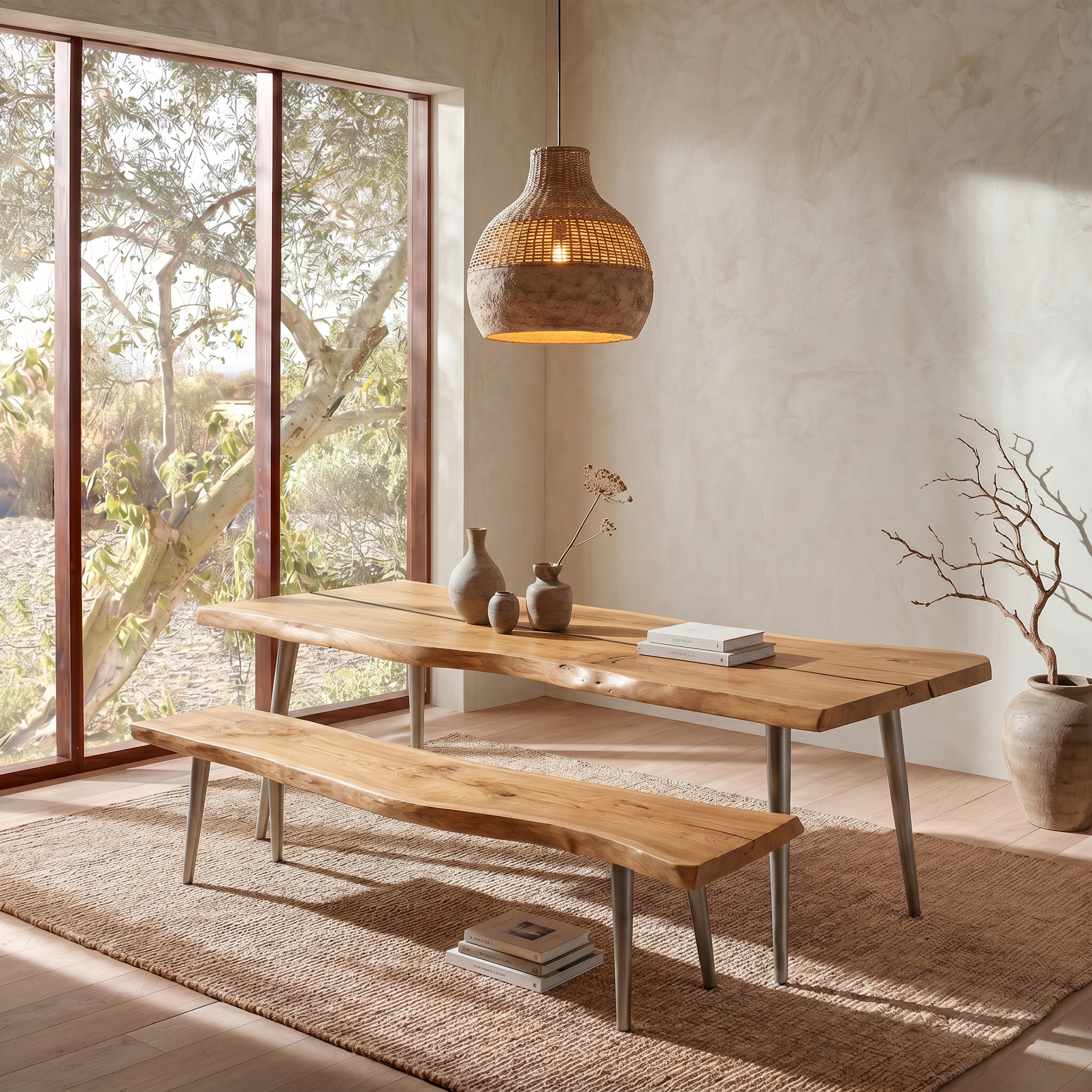 Rustic Dining Table With Trestle Wood Base For Dining Room SINLSADT189