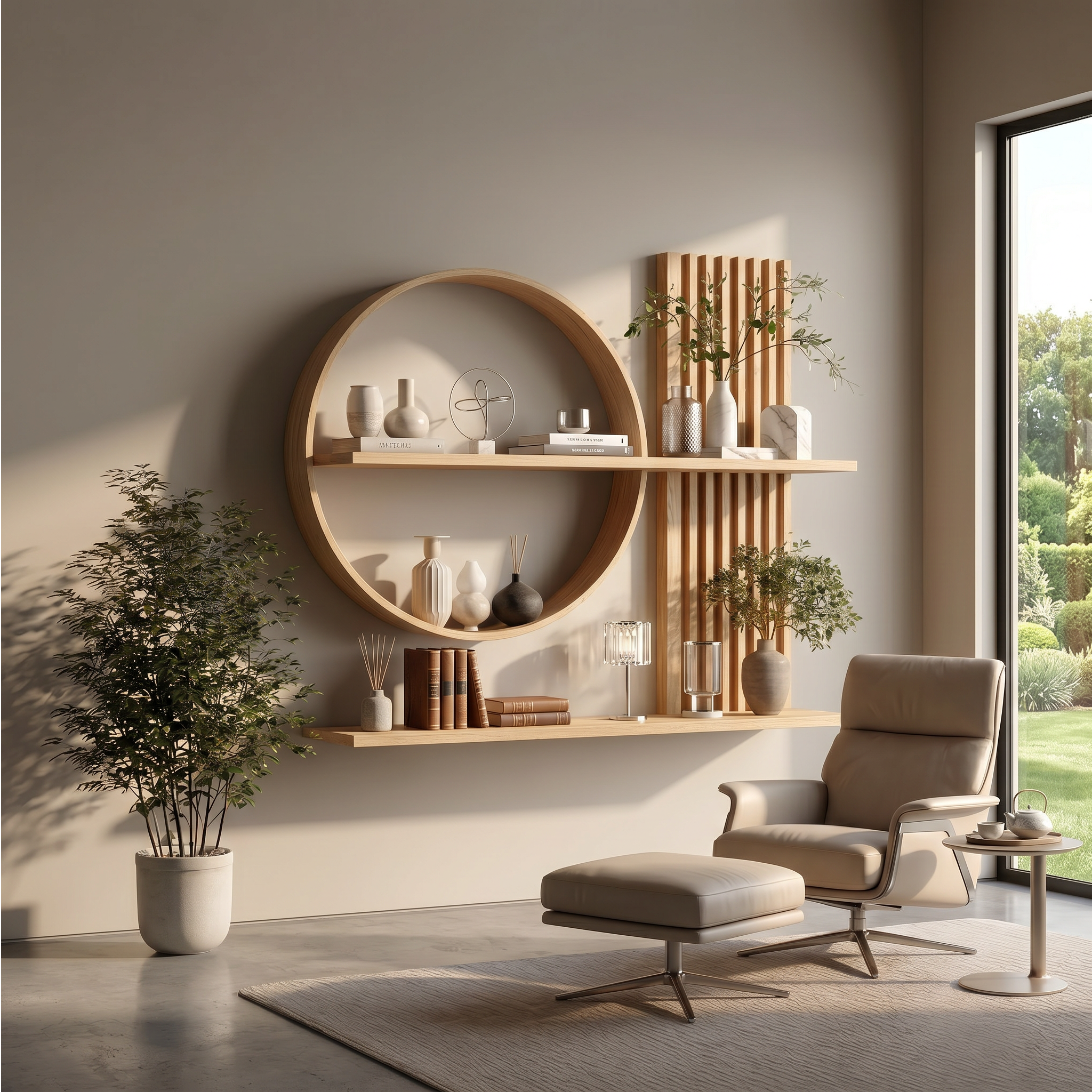 Scandinavian Japanese Wall Decor Shelf Living Room And Natural Room SINLSAFL234
