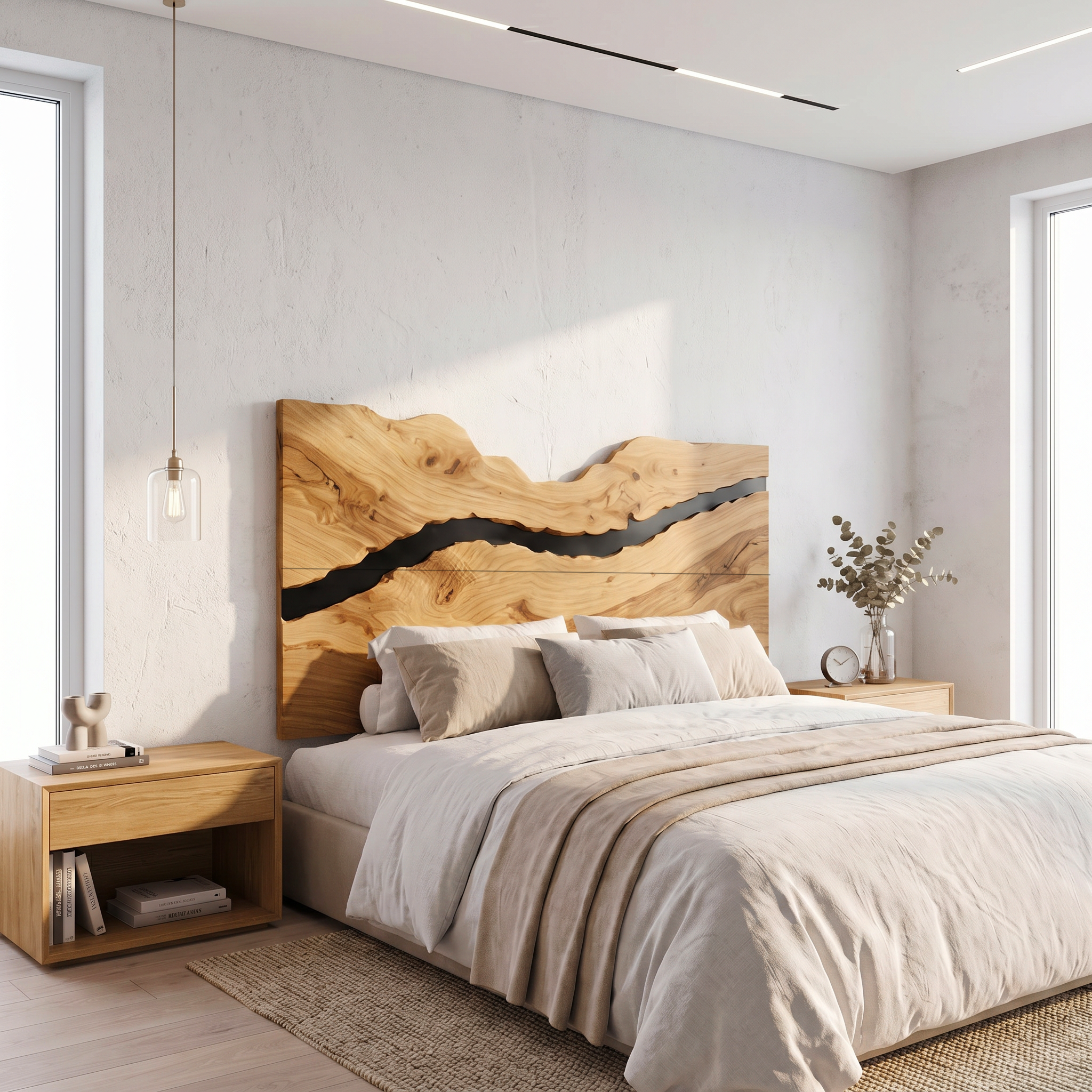 Rustic Headboard Slatted Bed Headboard For Bedroom SINLSAHB035