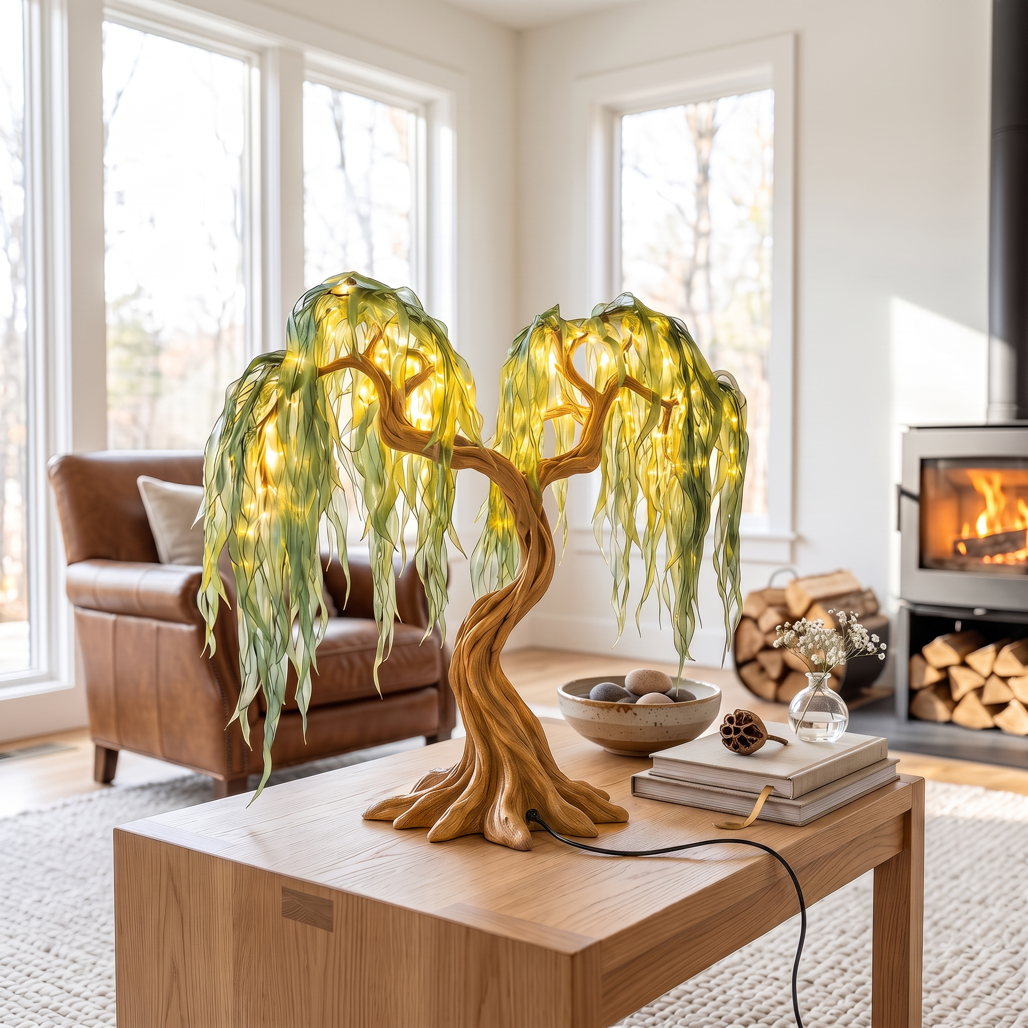 Modern Organic Willow Tree Table Lamp For Bedroom SINLSATL012