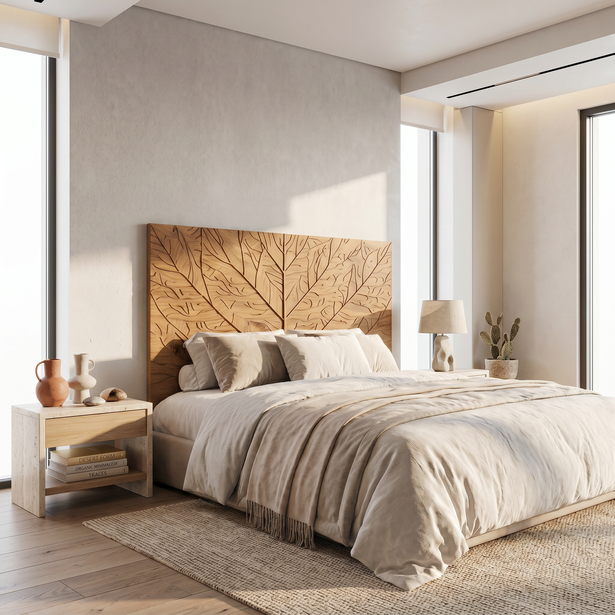 Contemporary Tree Ring Headboard Wooden Bed Headboard For Bedroom SINLSAHB039
