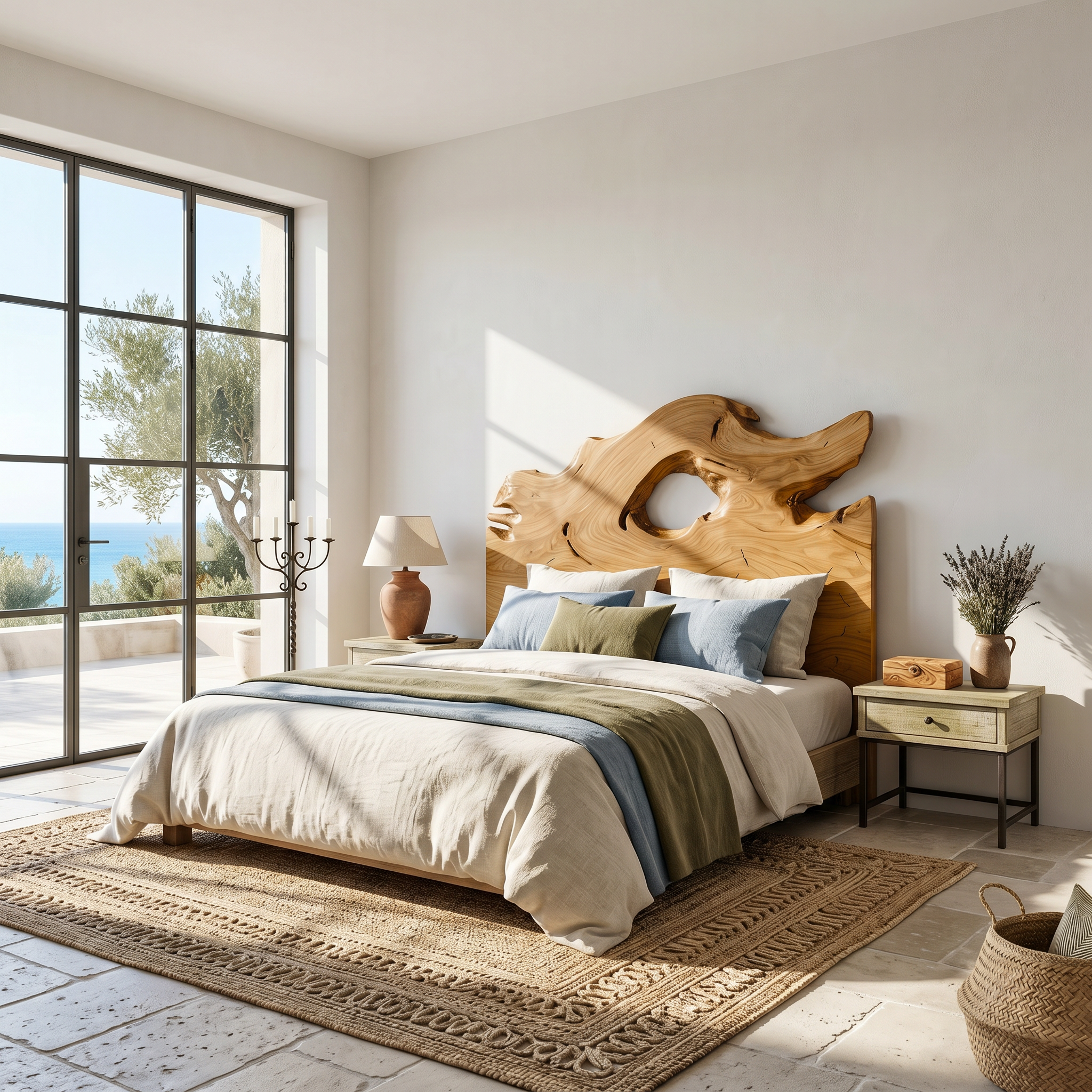 Organic Driftwood Headboard Wooden Bed Headboard For Bedroom SINLSAHB042