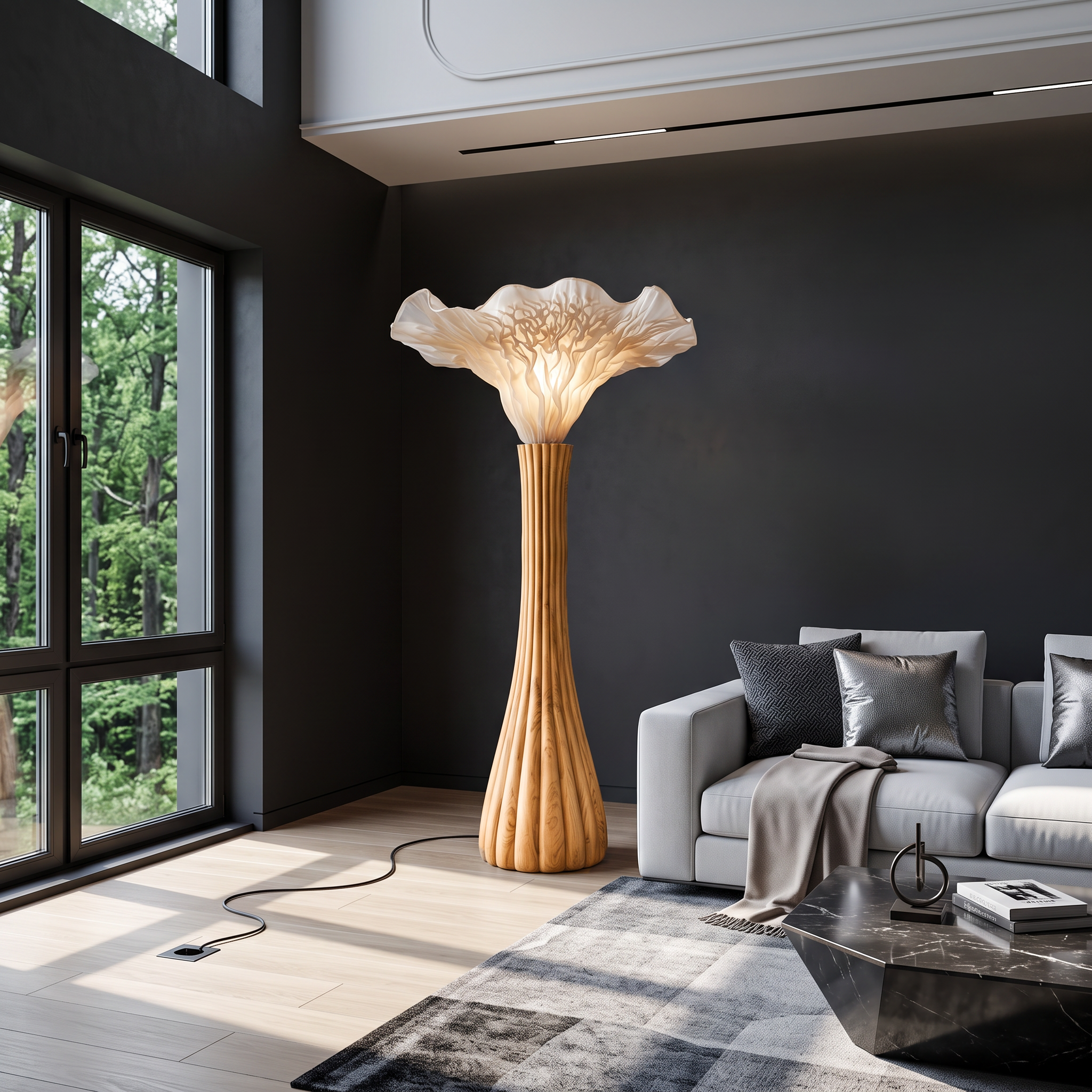 Japandi Floor Lamp Sculptural Mushroom Form Bedroom SINLSAFLP137