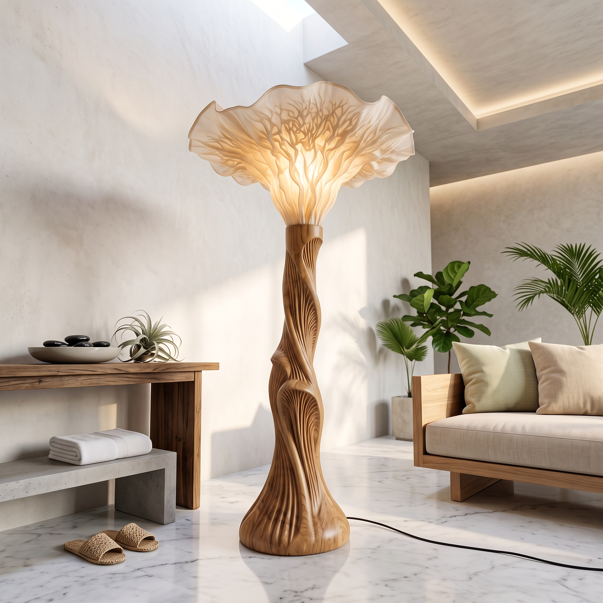 Boho Floor Lamp Blooming Mushroom Shade Reading Nook SINLSAFLP138
