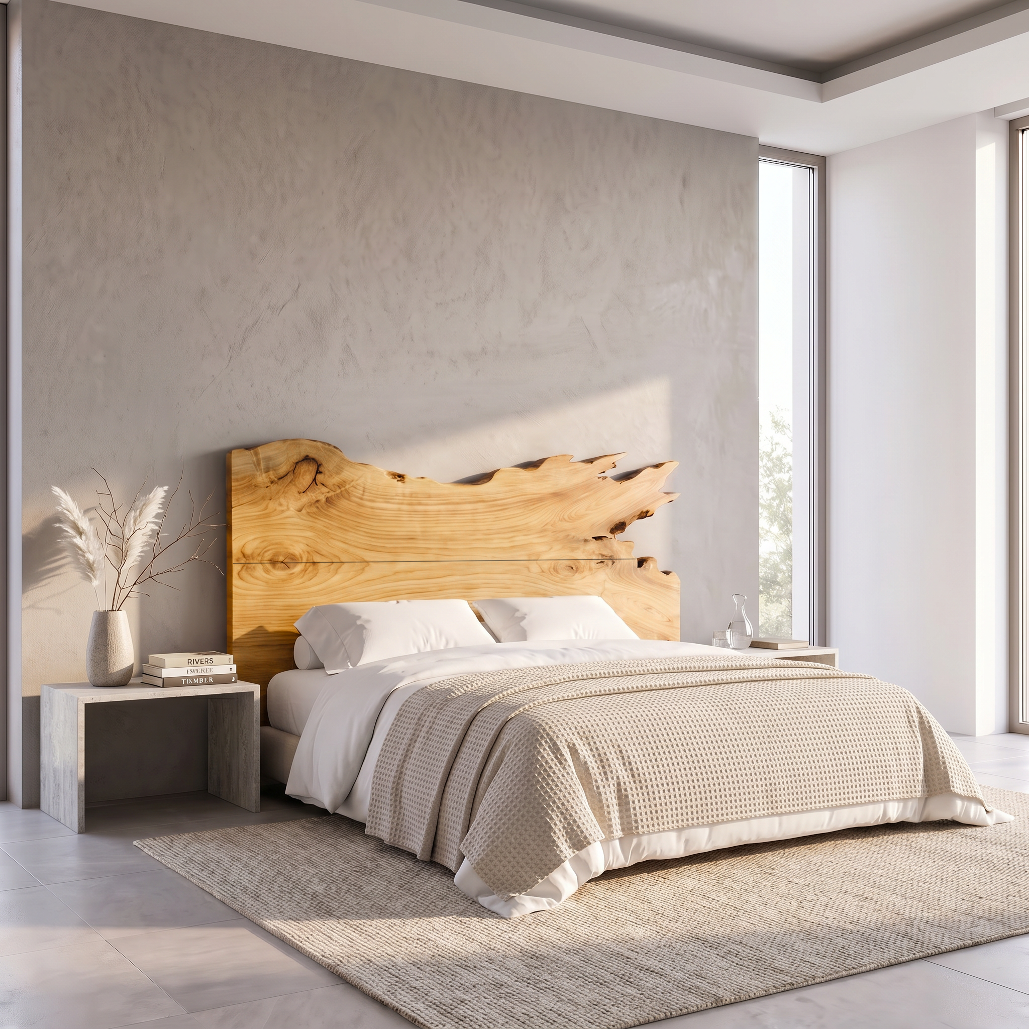 Modern Split Edge Headboard Wooden Bed Headboard For Bedroom SINLSAHB068