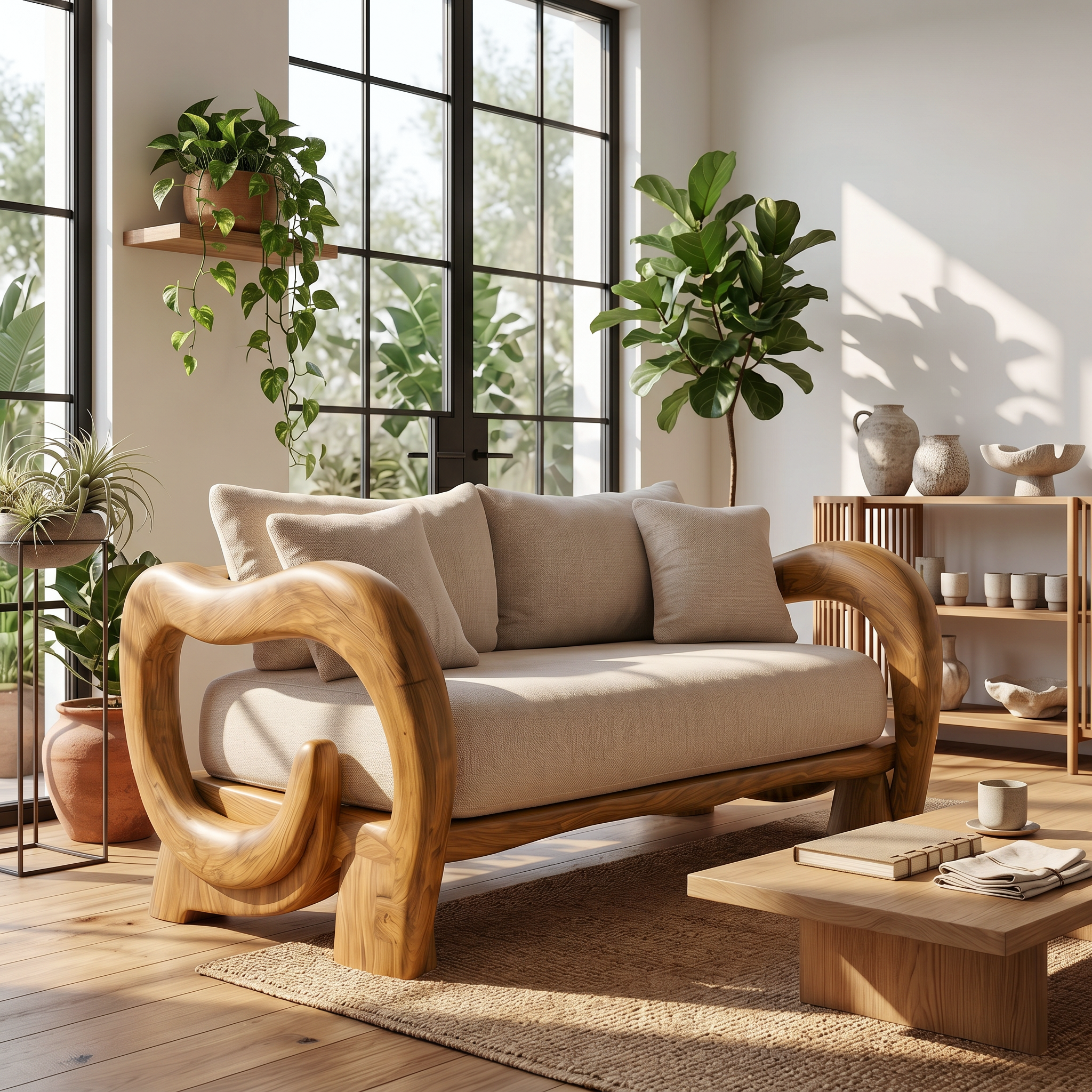 Handcrafted Sofa Frame For Living Room SINLSASF048