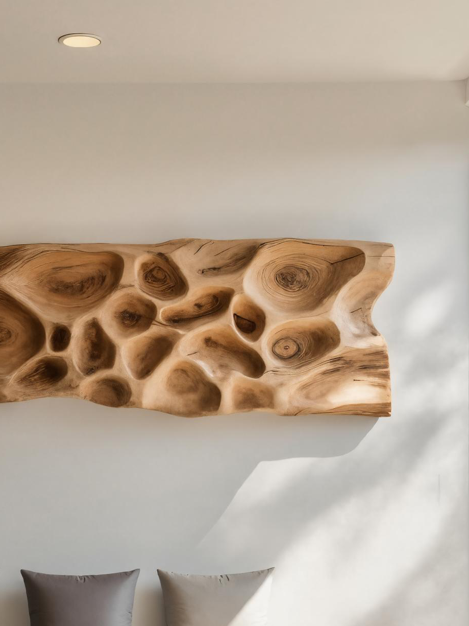 Artistic Carved Wall Art With Organic Texture For Entryway SITHTTWA019