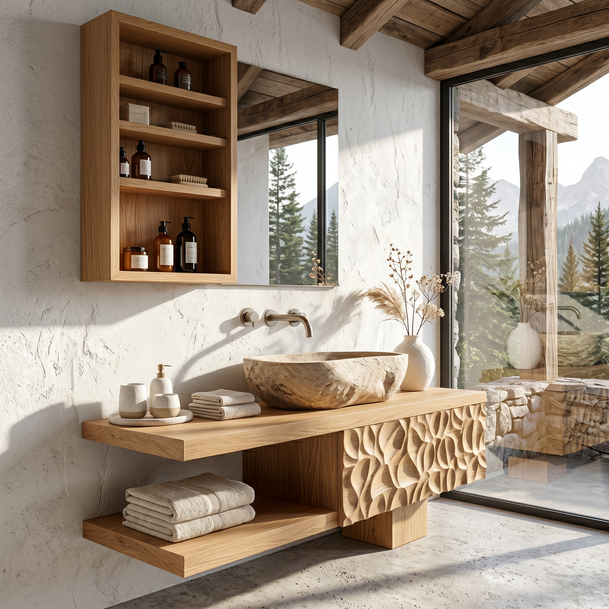 Handcrafted Floating Bathroom Vanity For Bathroom SINLHABRV315