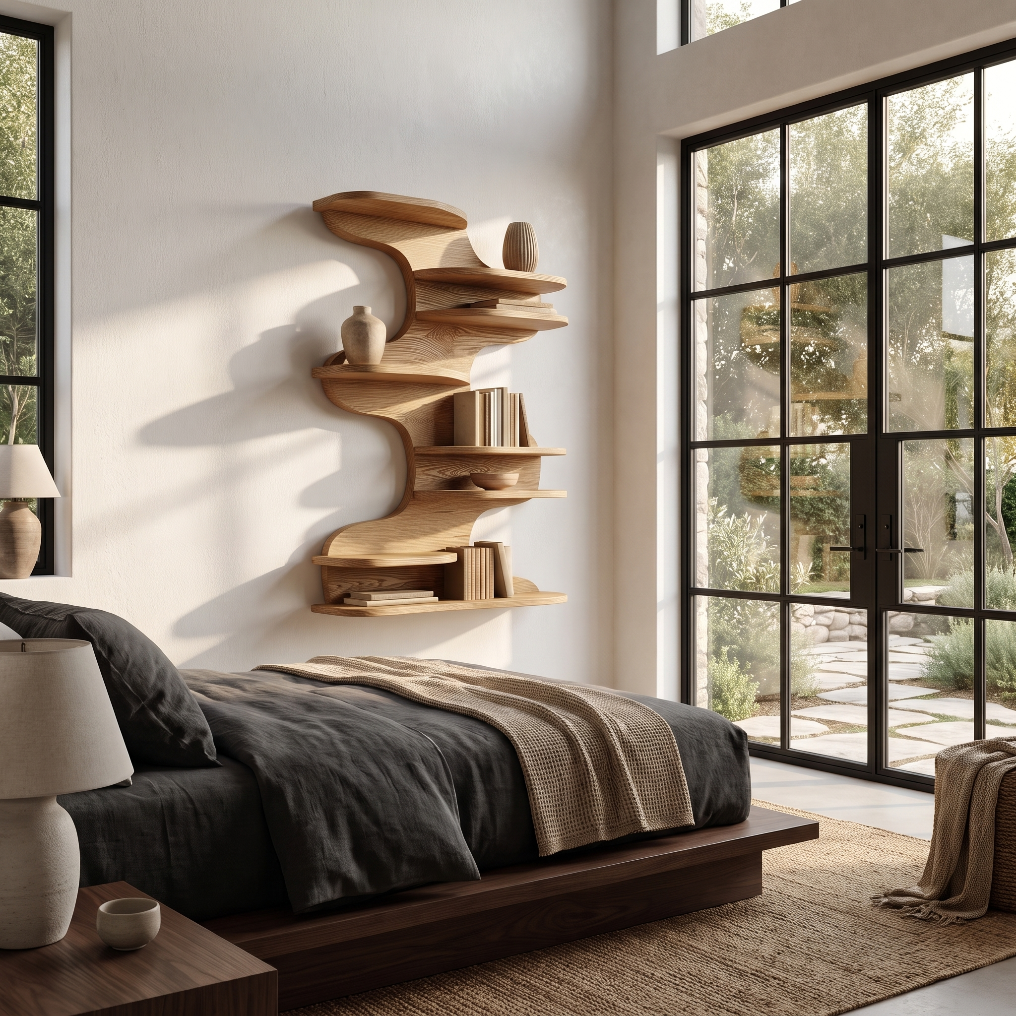 Modern Floating Shelf With Nature Inspired Tree Branch Form For Living Room SINLHAFL563