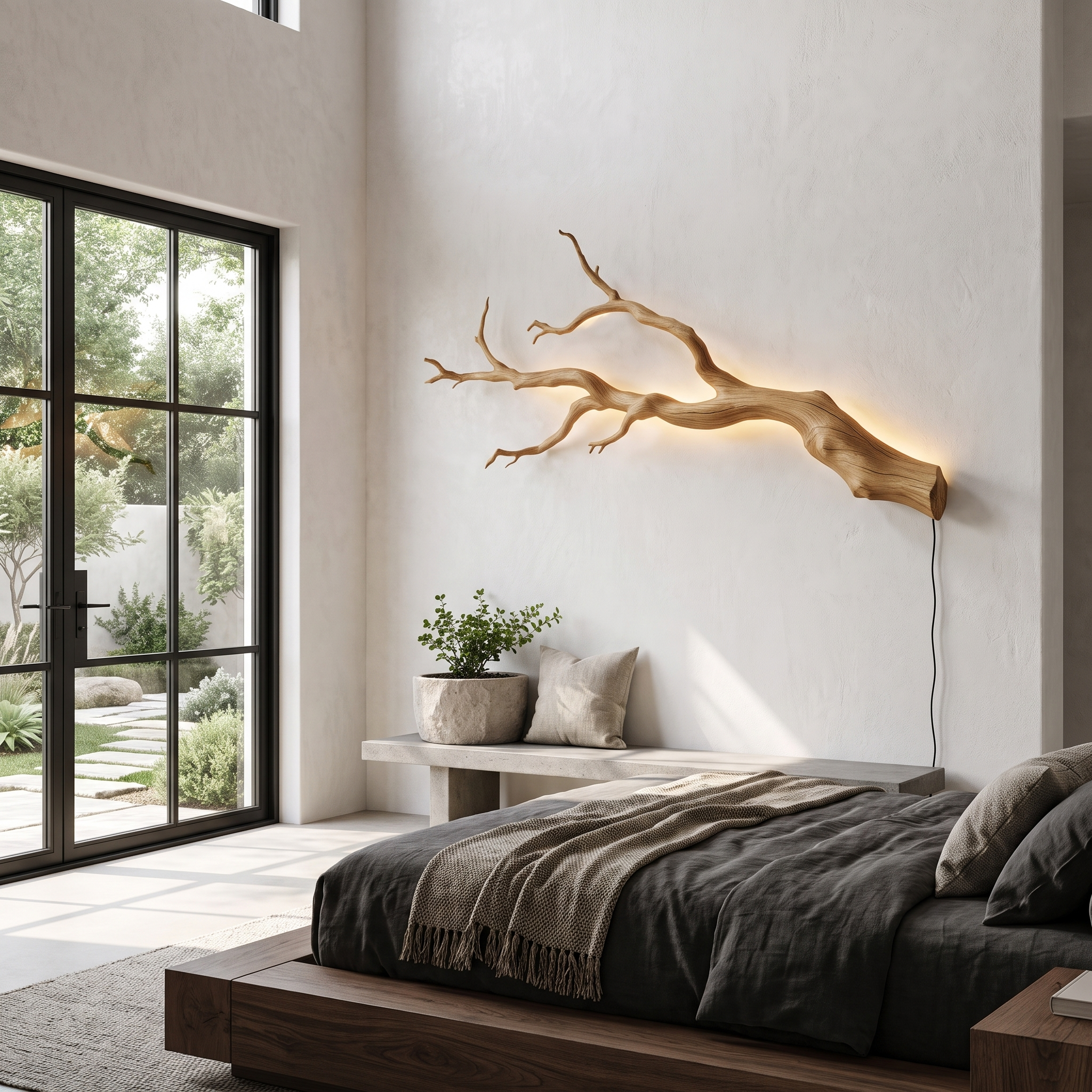 Organic Wall Lamp With Sculptural Tree Branch Design For Living Room SINLHAPL015