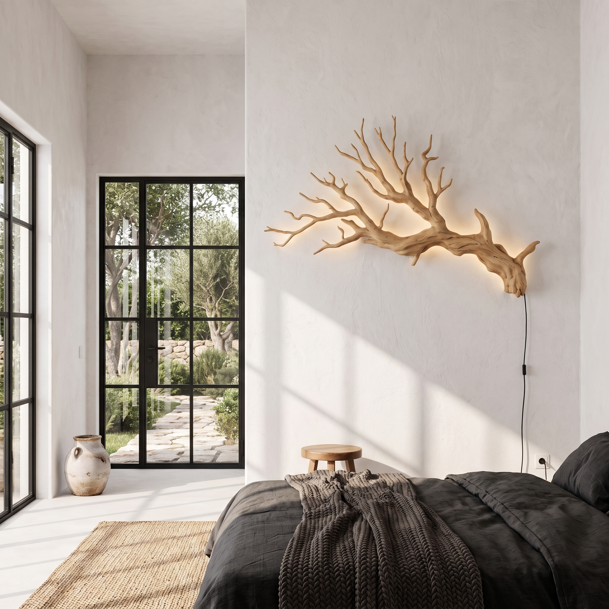 Sculptural Wall Light With Nature Inspired Tree Branch Design For Entryway SINLHAPL016